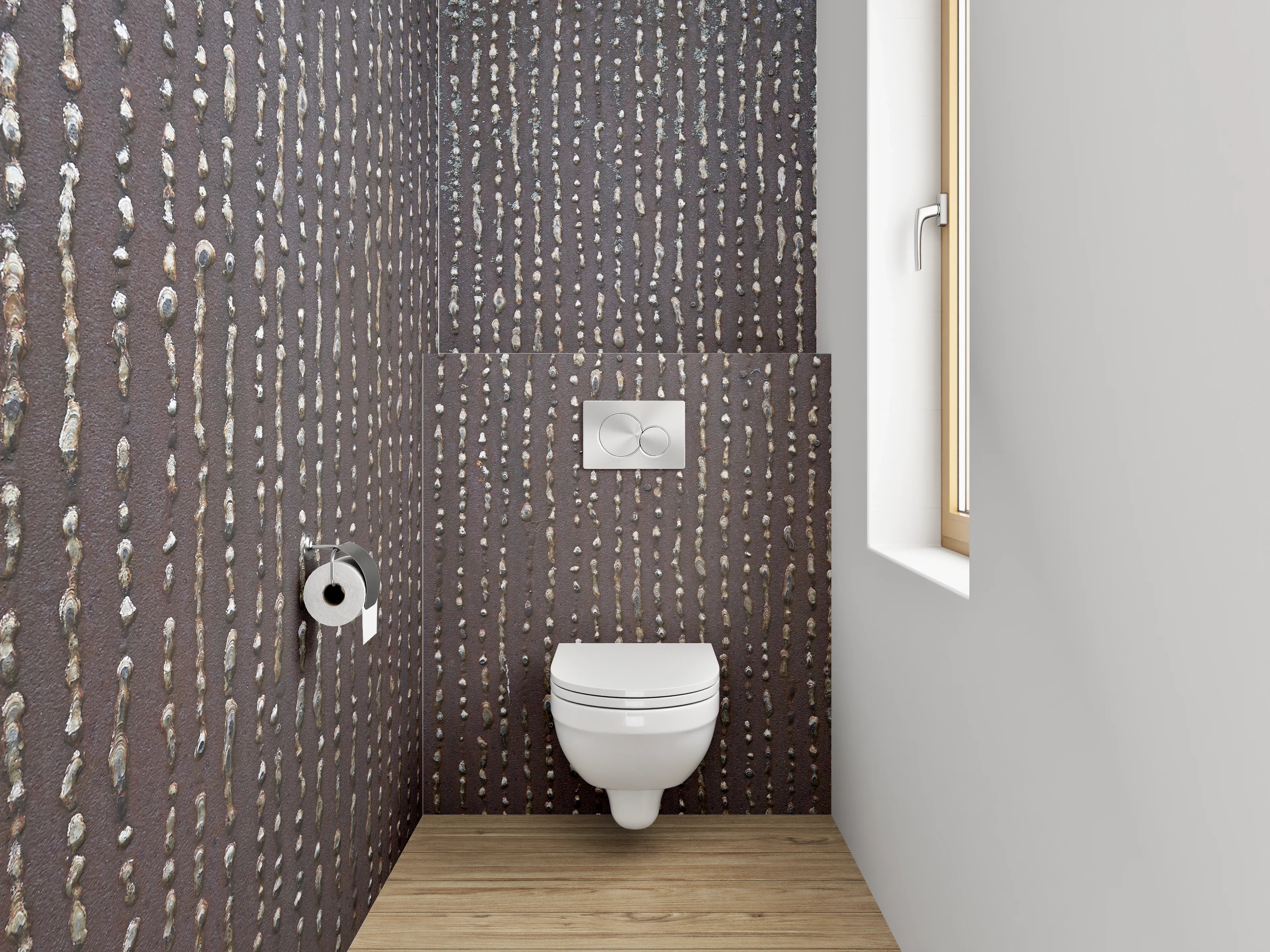 WC-Rückwand - Modernes abstraktes Muster Braun