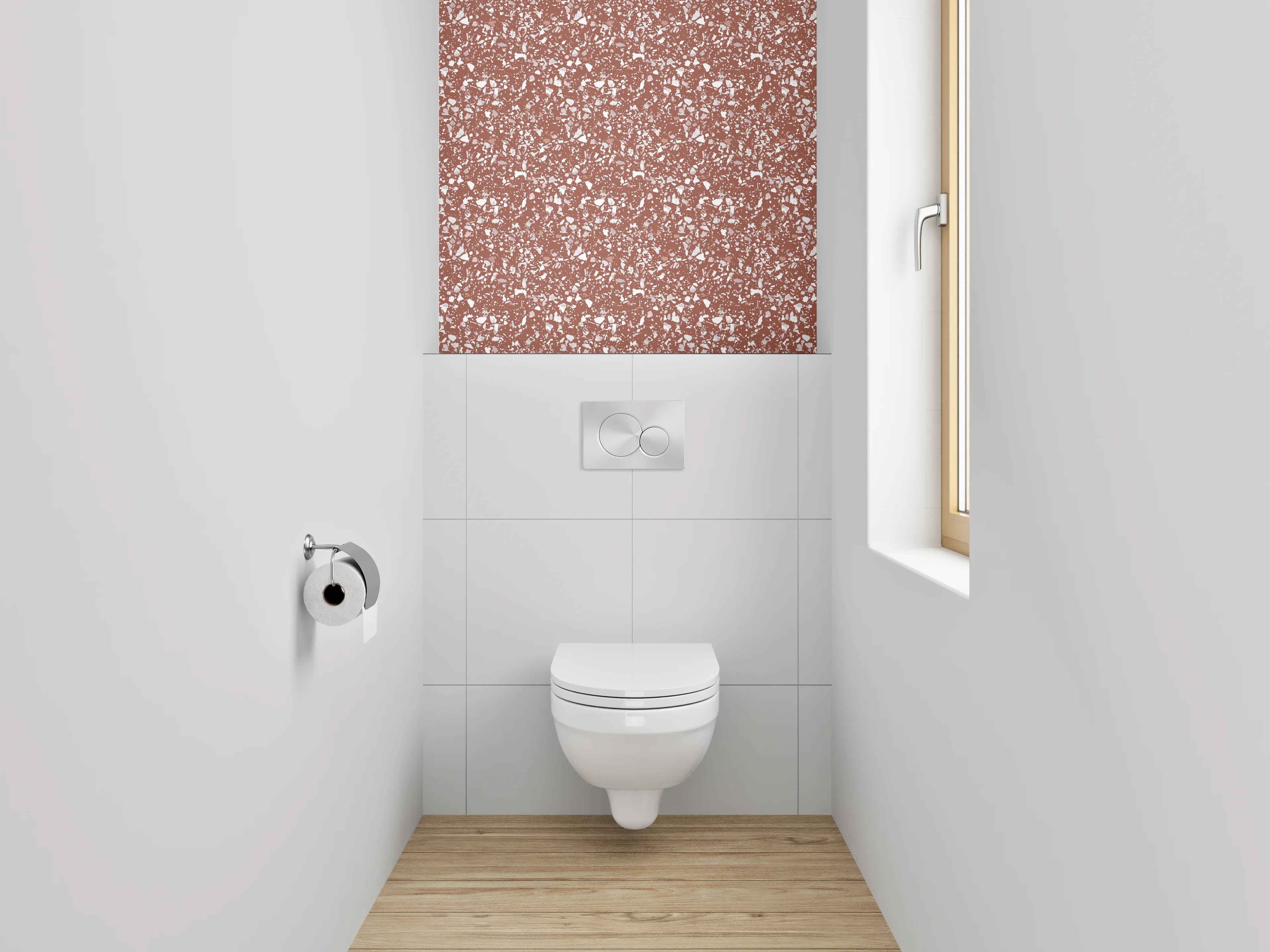 WC-Rückwand - Modernes abstraktes Muster in Rosa