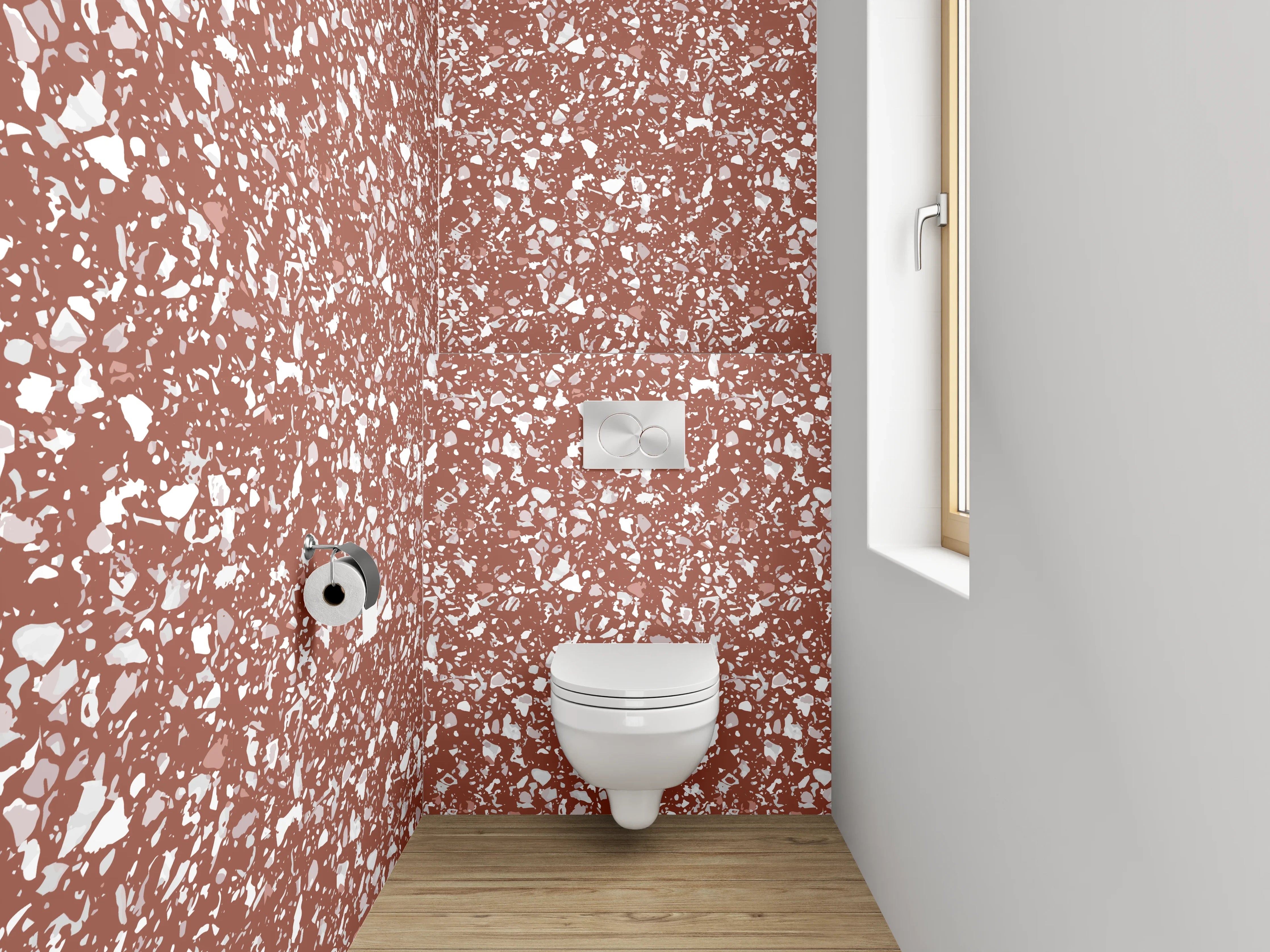 WC-Rückwand - Modernes abstraktes Muster in Rosa
