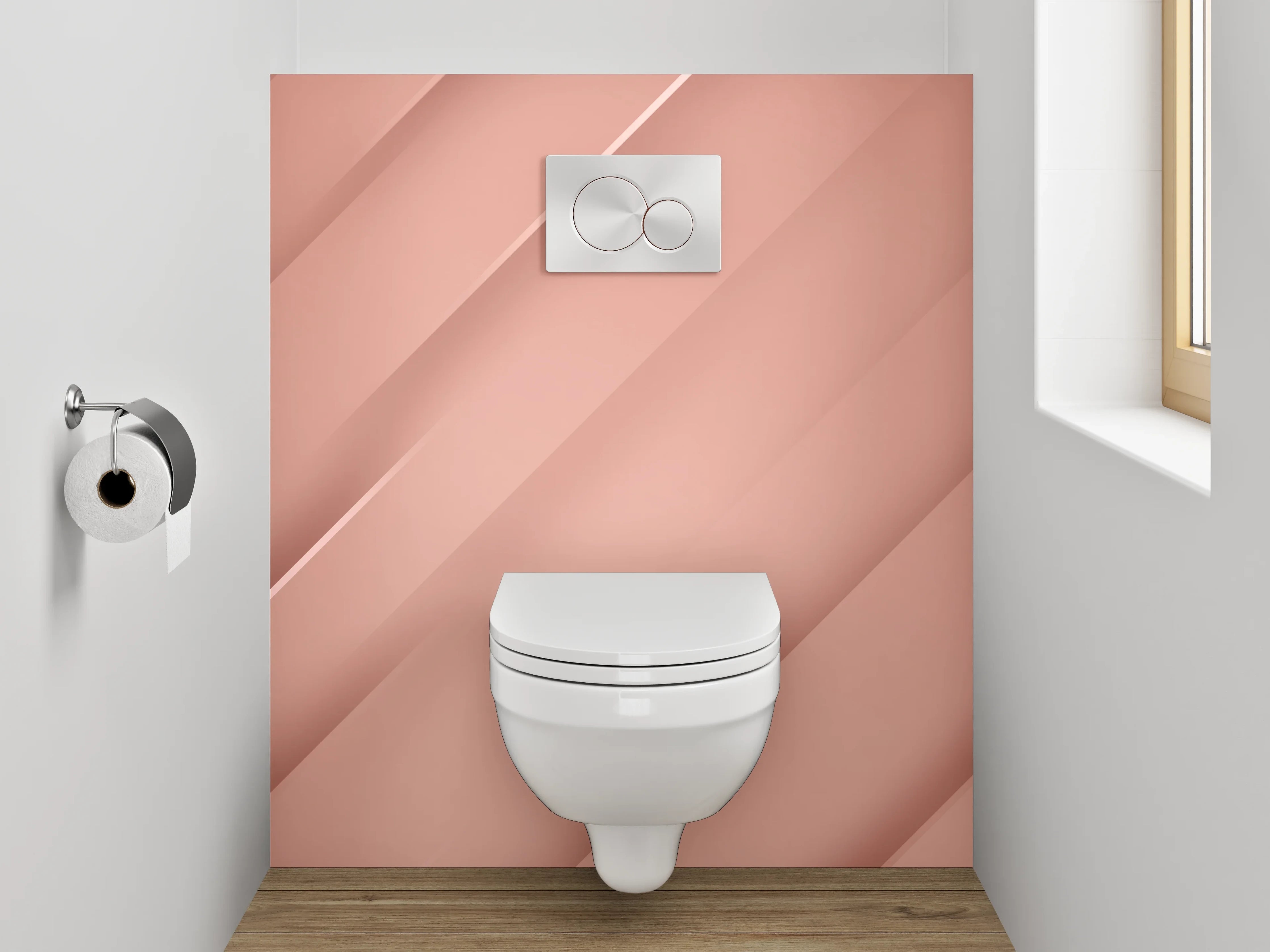 WC-Rückwand - Modernes abstraktes Roségold Design