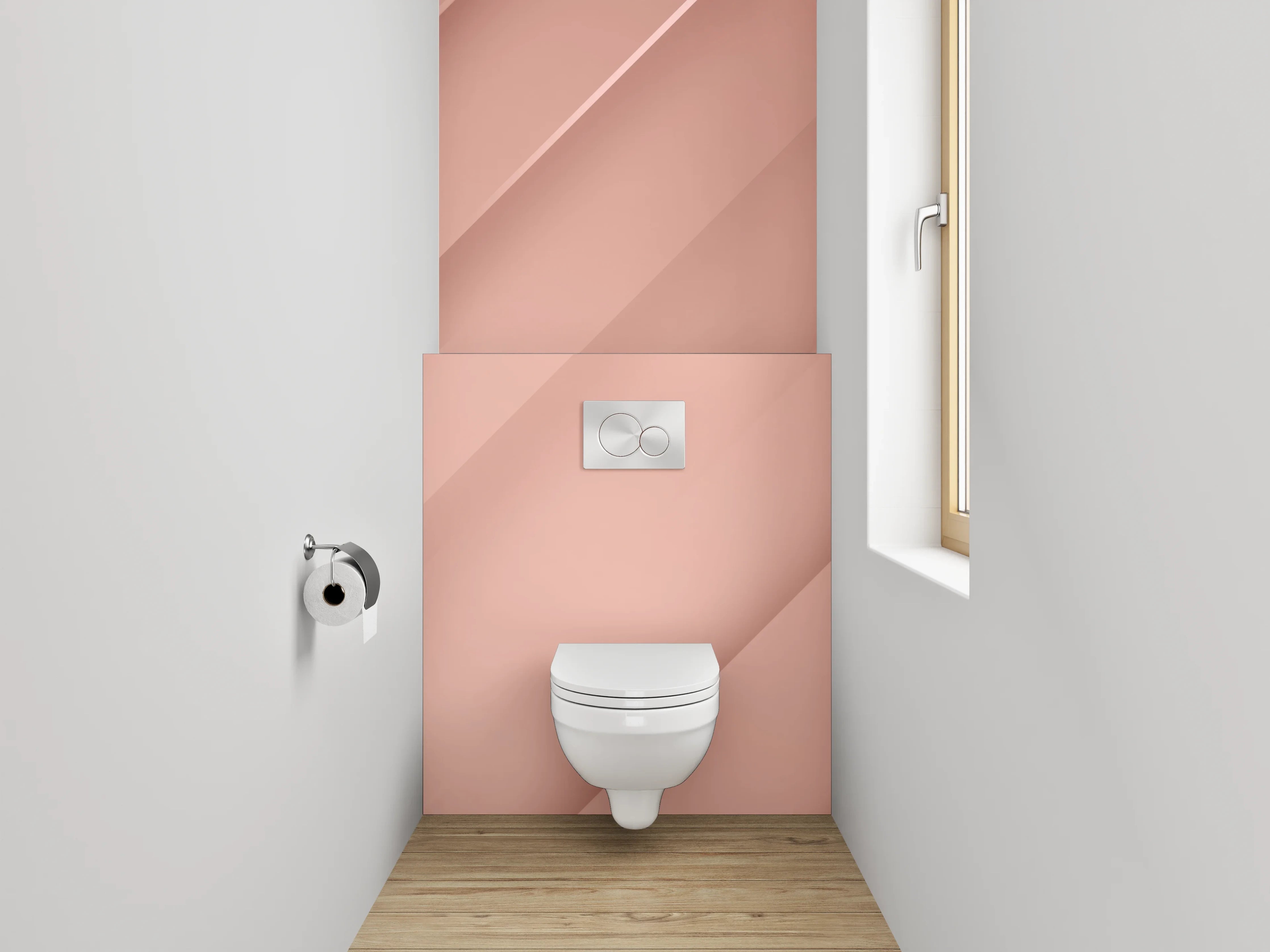 WC-Rückwand - Modernes abstraktes Roségold Design