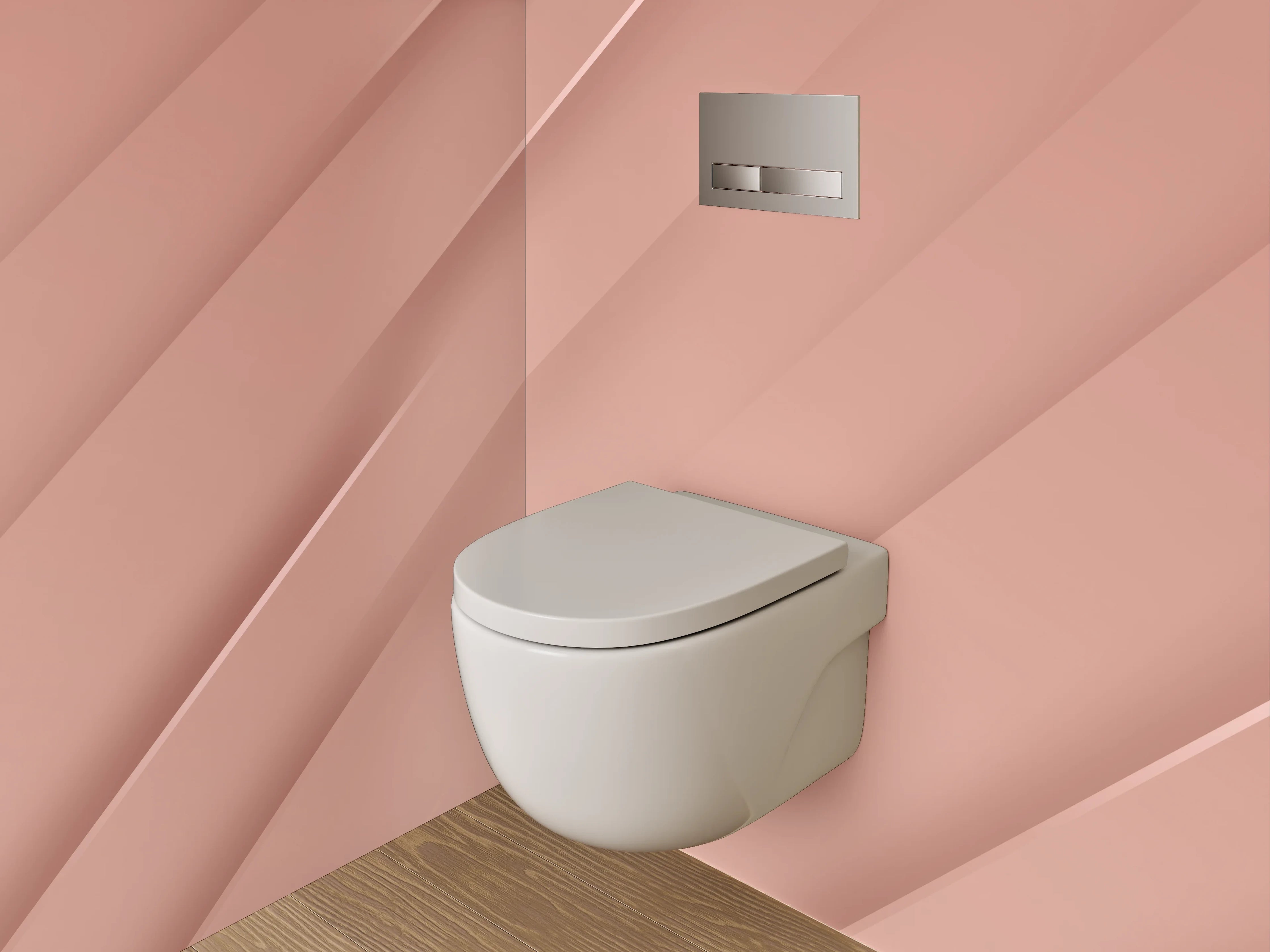 WC-Rückwand - Modernes abstraktes Roségold Design