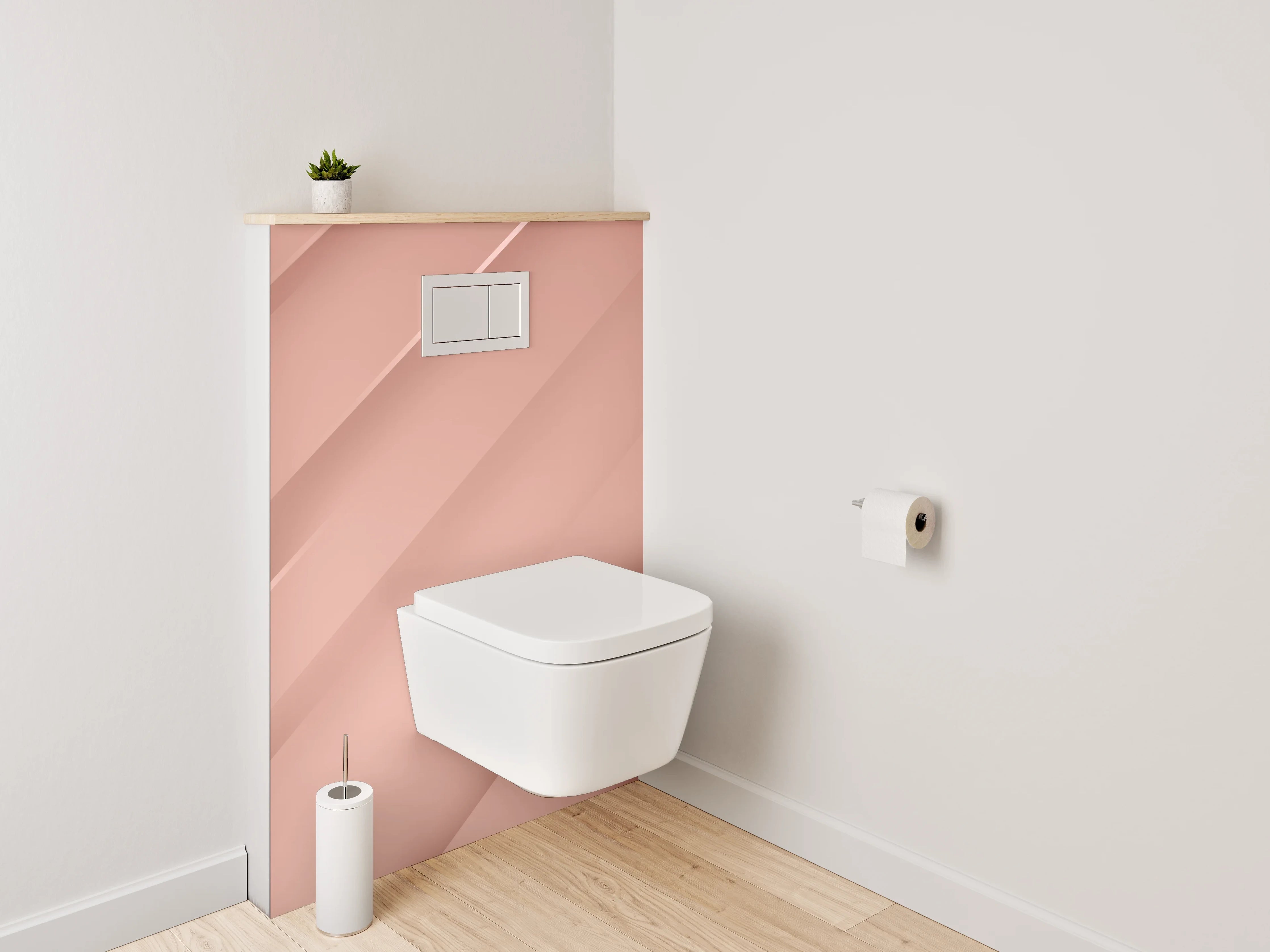 WC-Rückwand - Modernes abstraktes Roségold Design