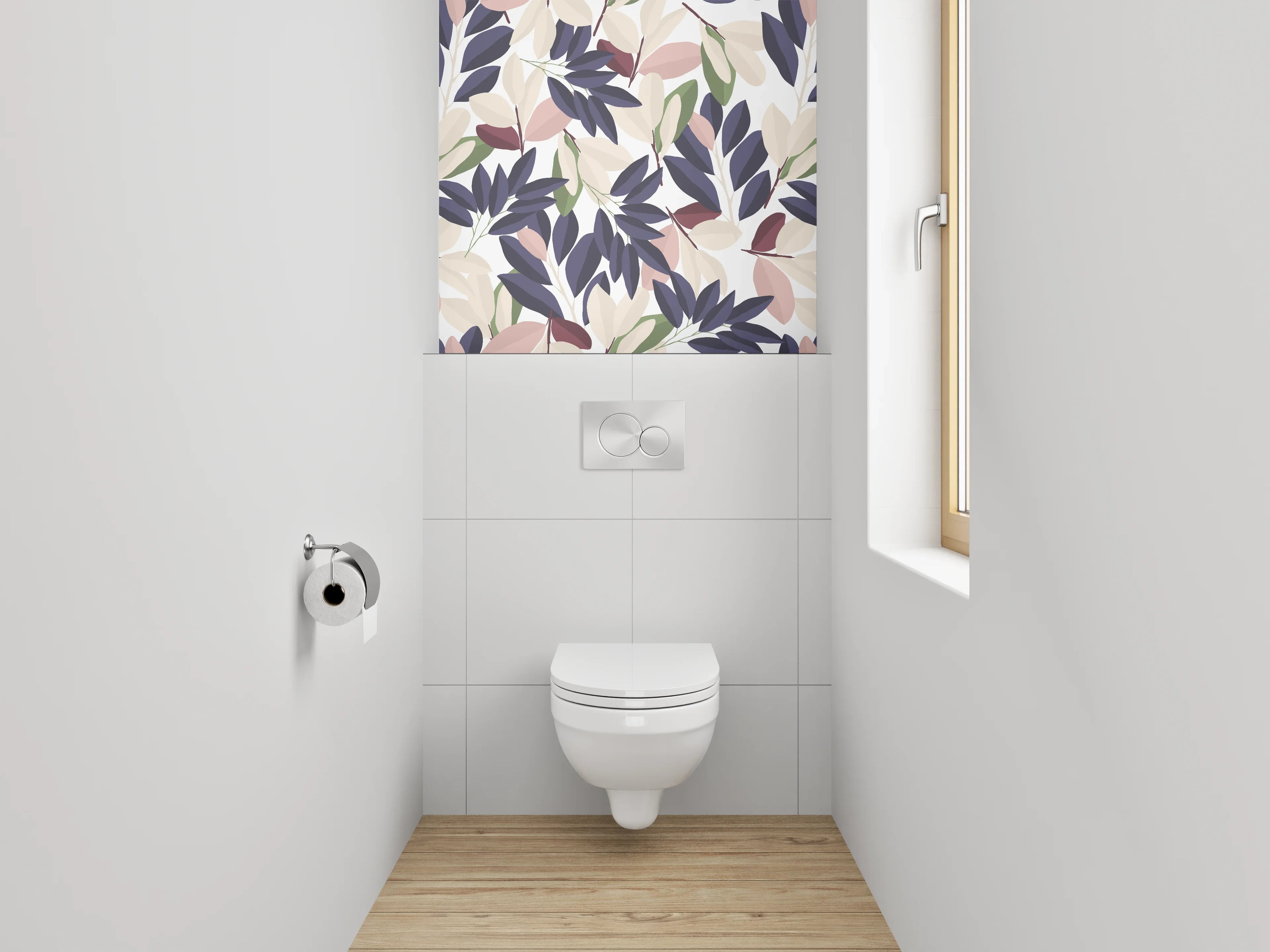 WC-Rückwand - Modernes florales Muster Pastell