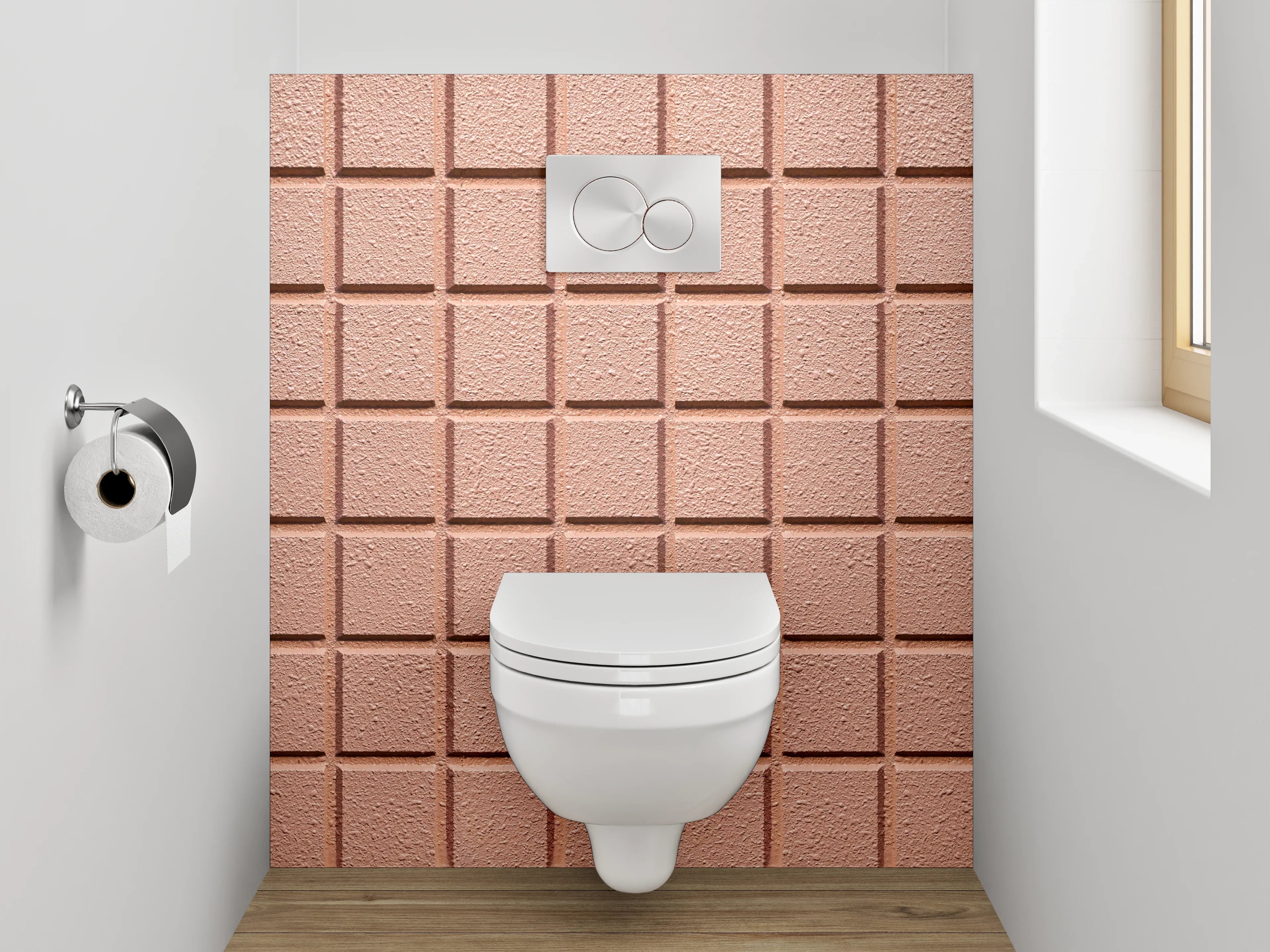 WC-Rückwand - Modernes rosa Fliesenmuster