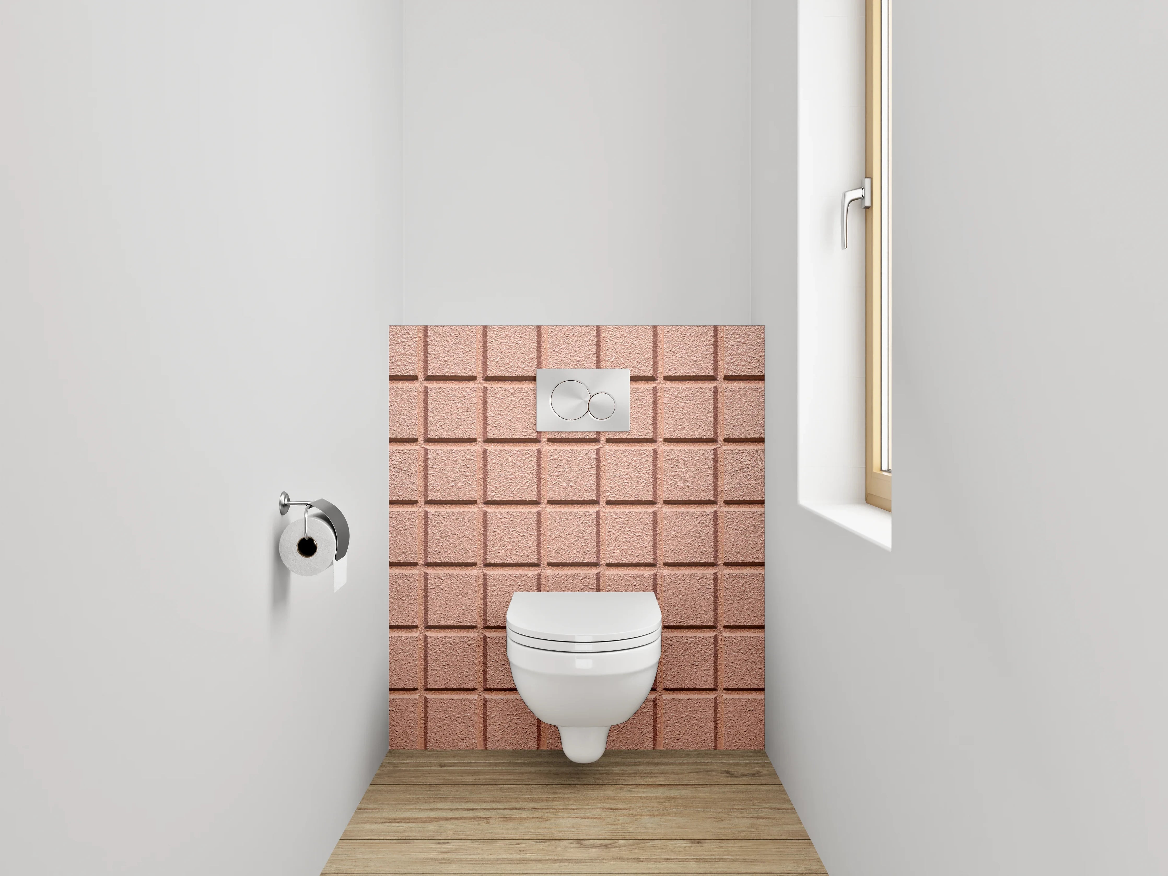 WC-Rückwand - Modernes rosa Fliesenmuster