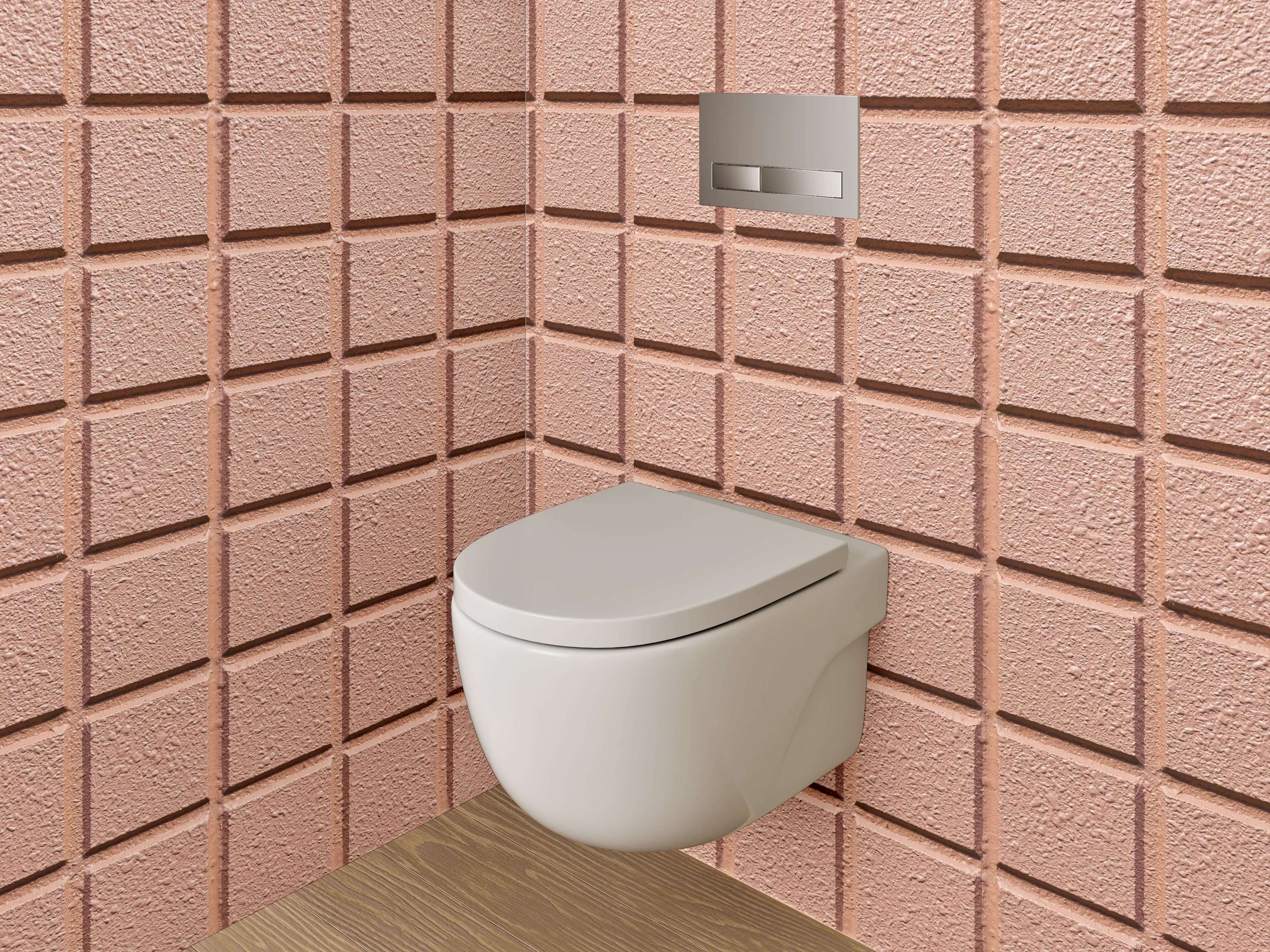 WC-Rückwand - Modernes rosa Fliesenmuster