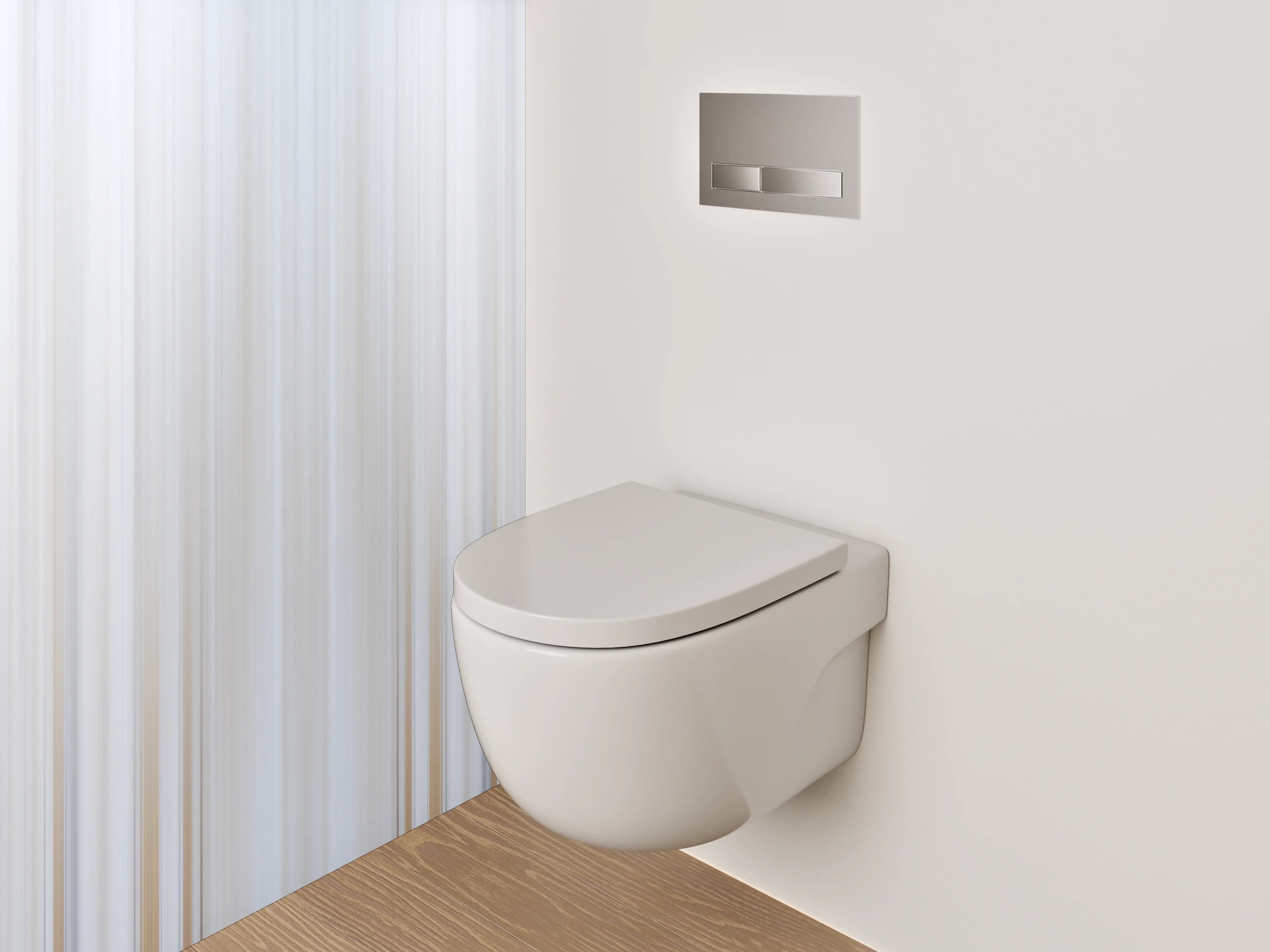 WC-Rückwand - Modernes weiß-graues Streifenmuster