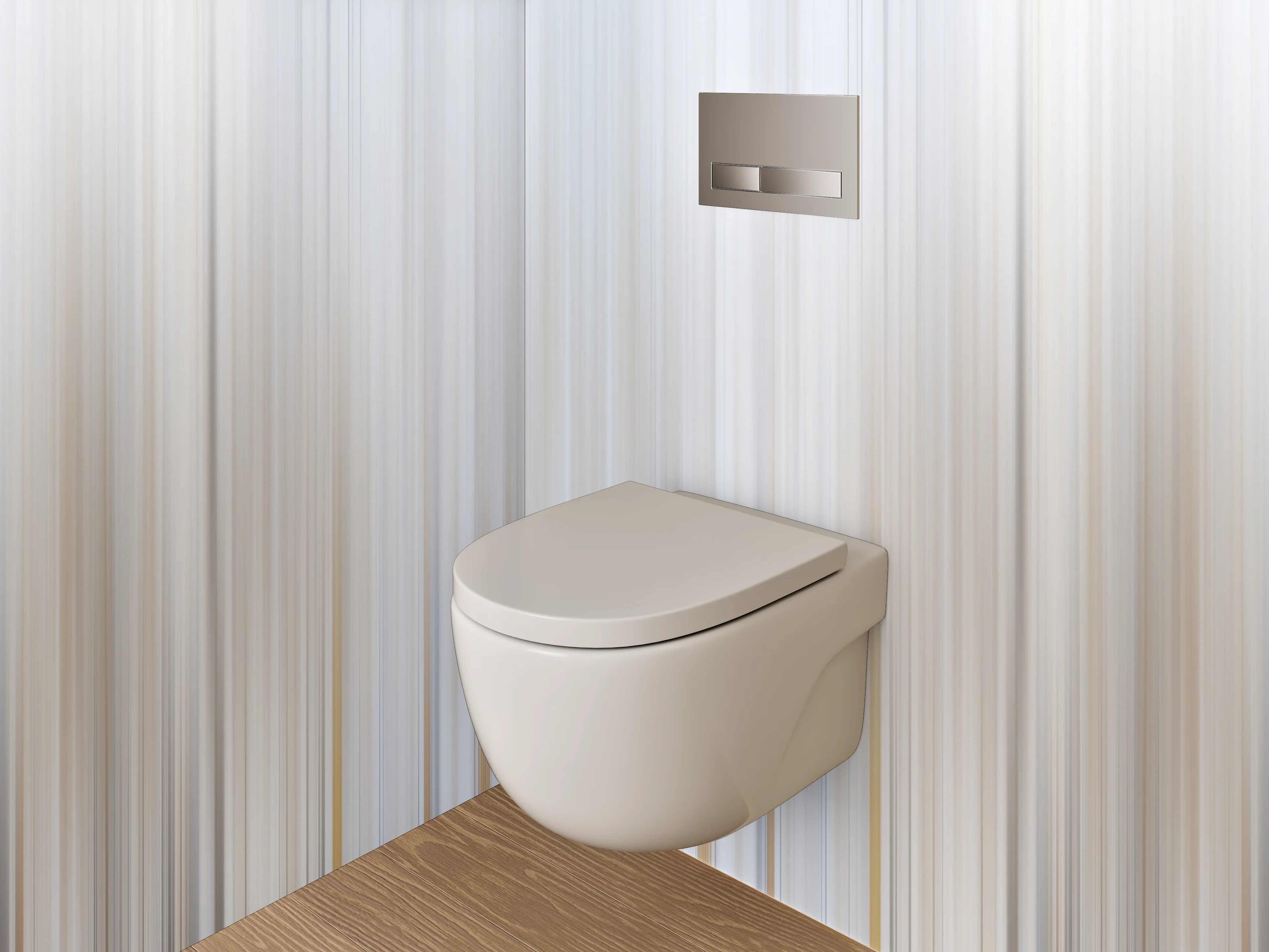 WC-Rückwand - Modernes weiß-graues Streifenmuster