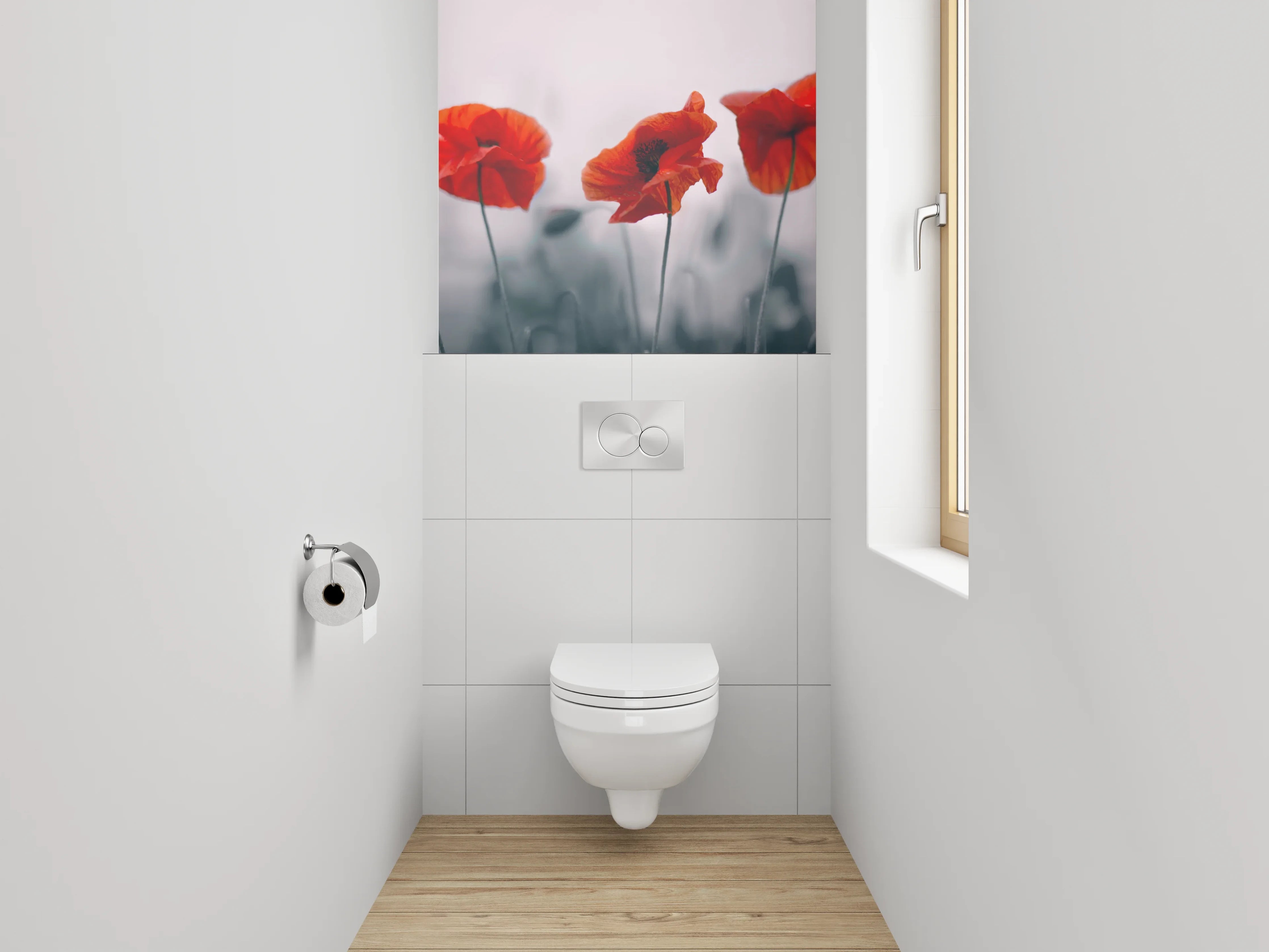 WC-Rückwand - Mohnblumen Panorama Naturfoto