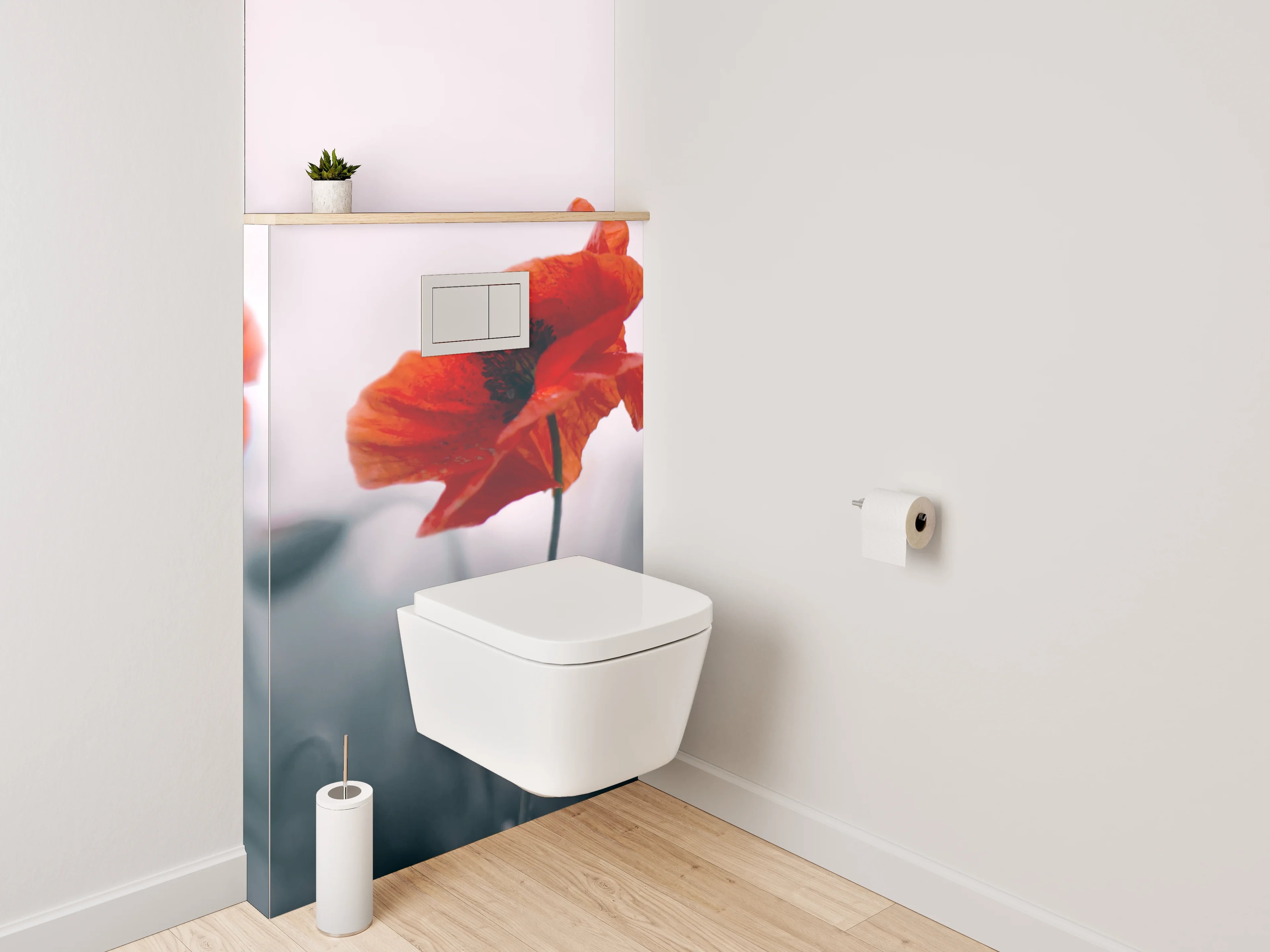 WC-Rückwand - Mohnblumen Panorama Naturfoto