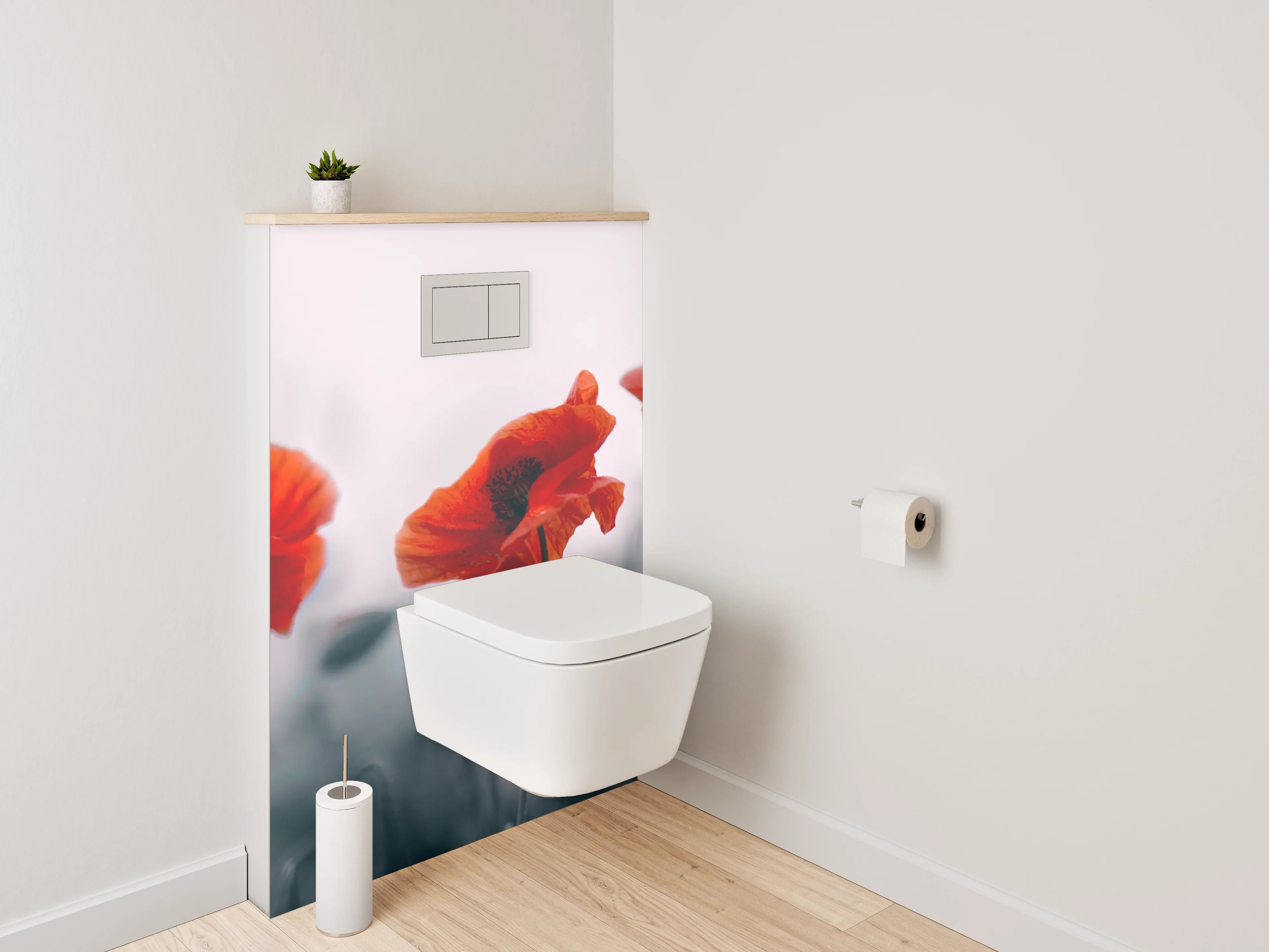 WC-Rückwand - Mohnblumen Panorama Naturfoto