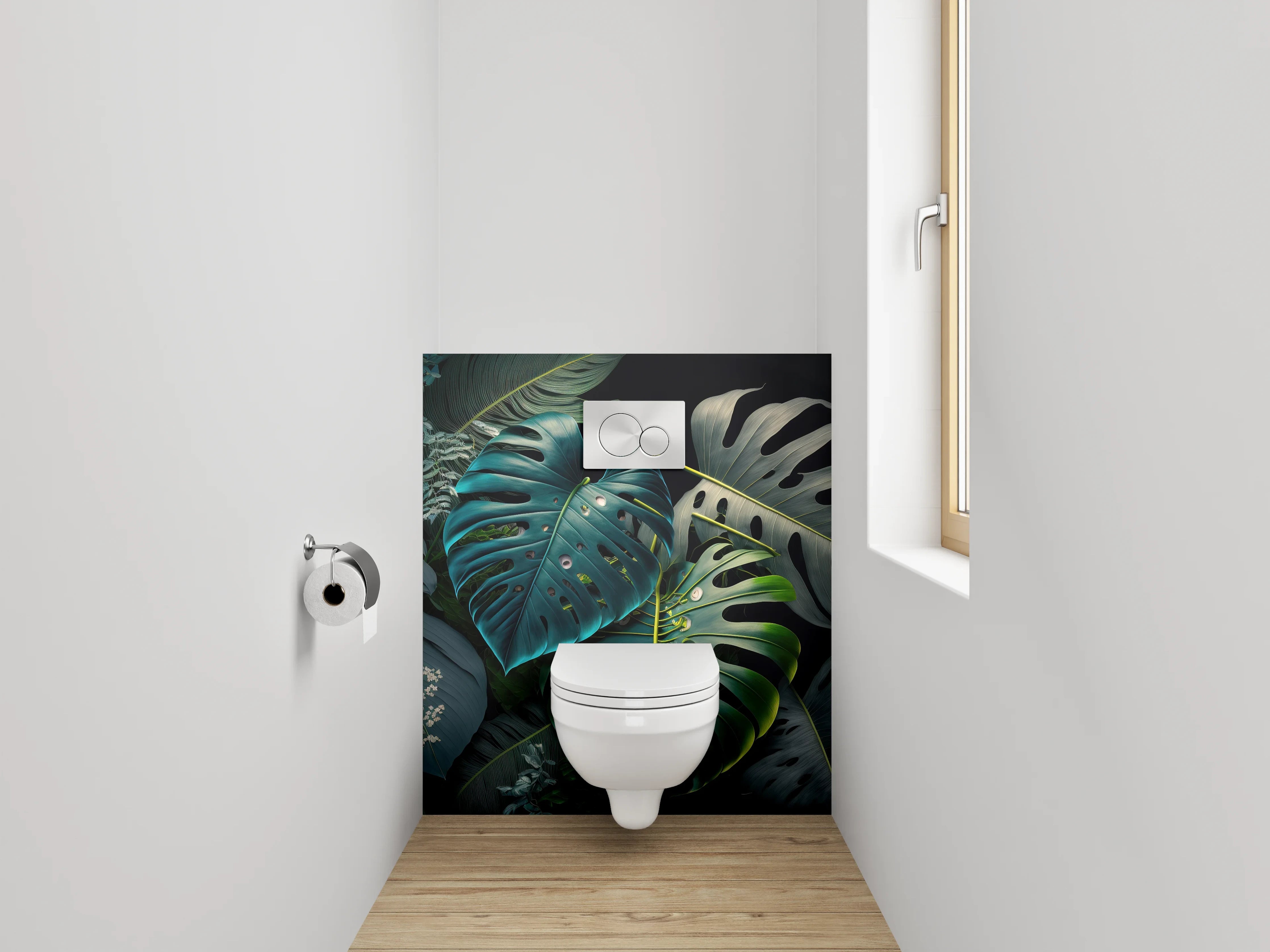 WC-Rückwand - Monstera Leaves Dschungel Look
