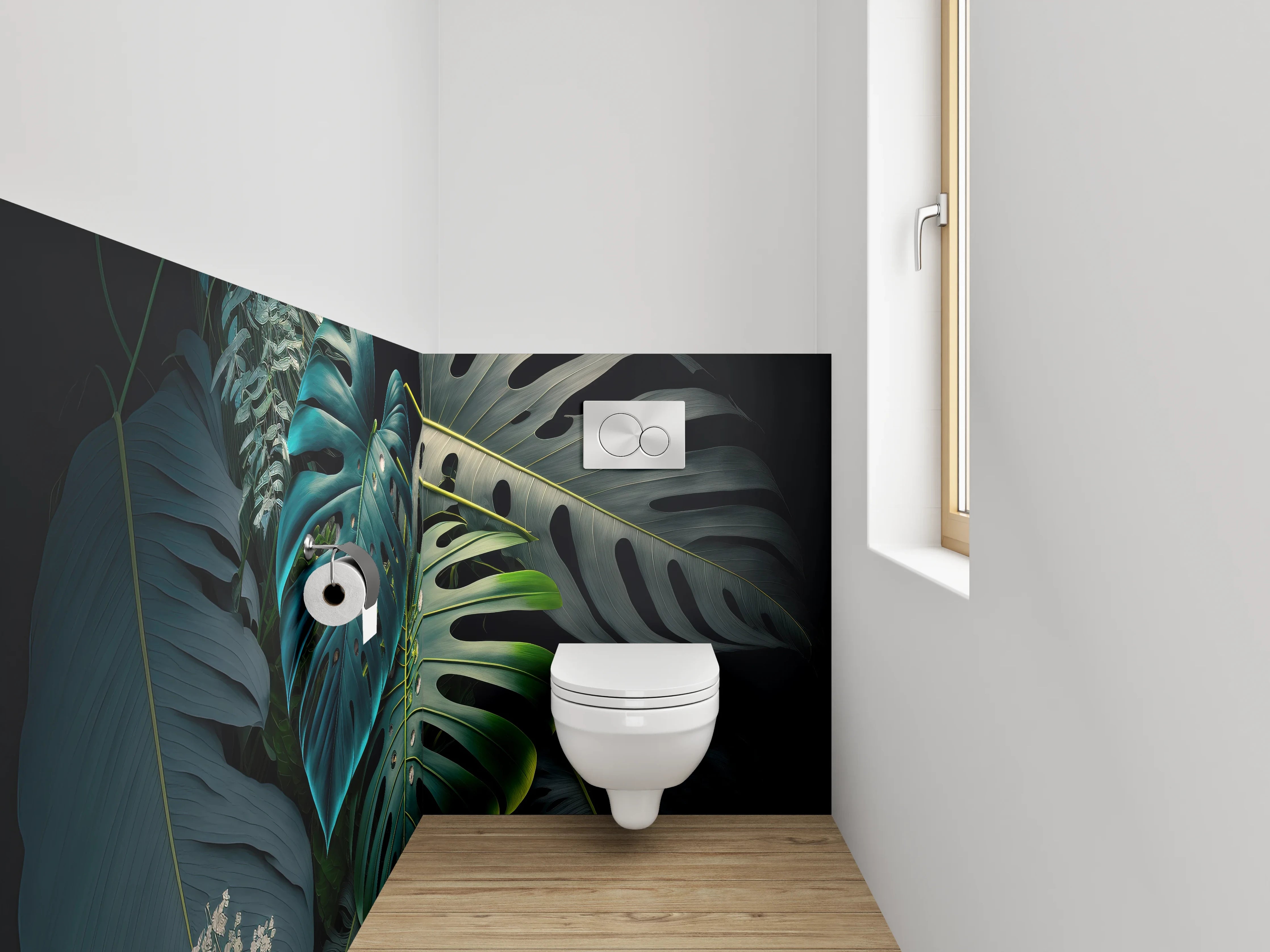 WC-Rückwand - Monstera Leaves Dschungel Look