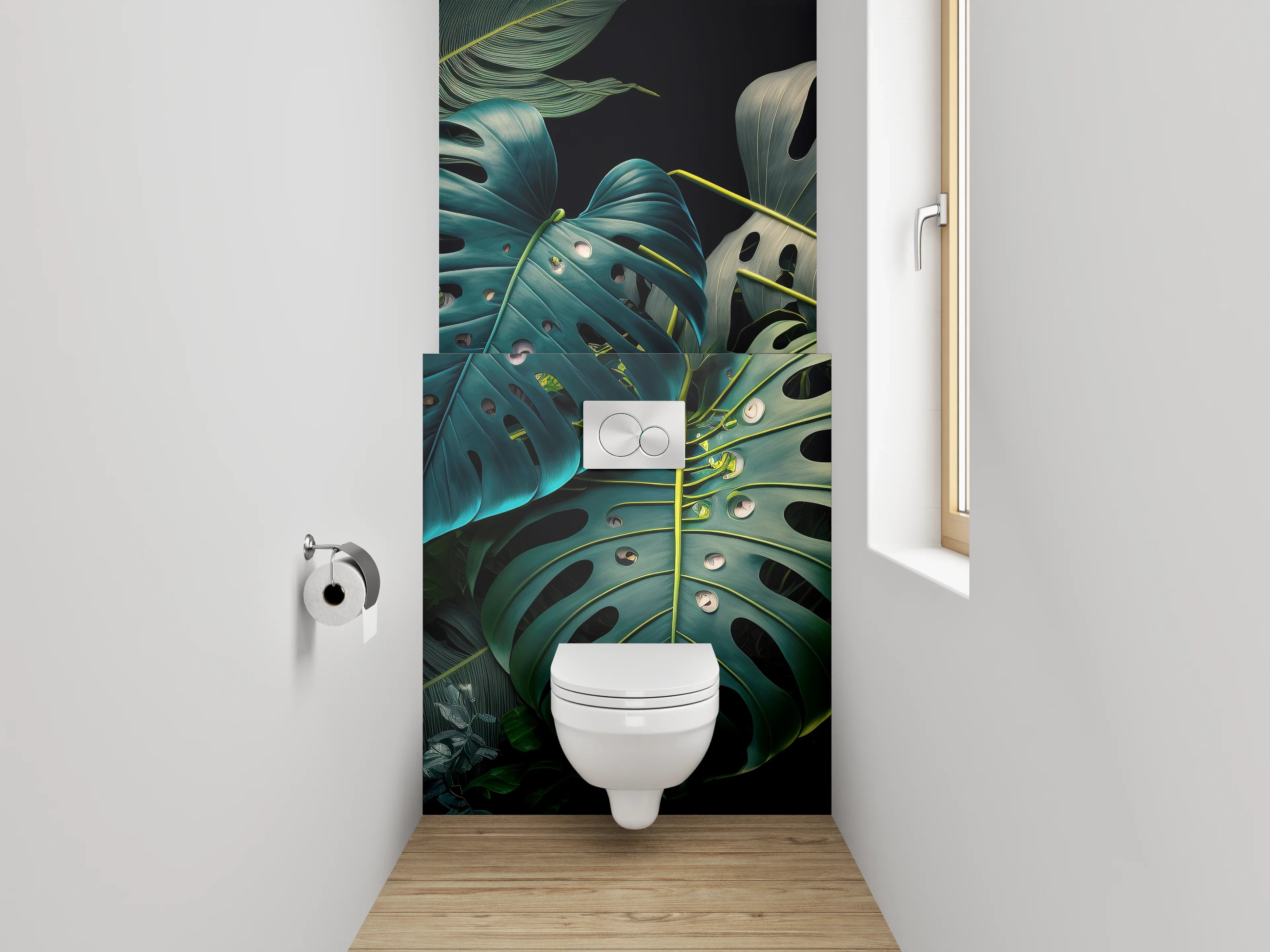 WC-Rückwand - Monstera Leaves Dschungel Look