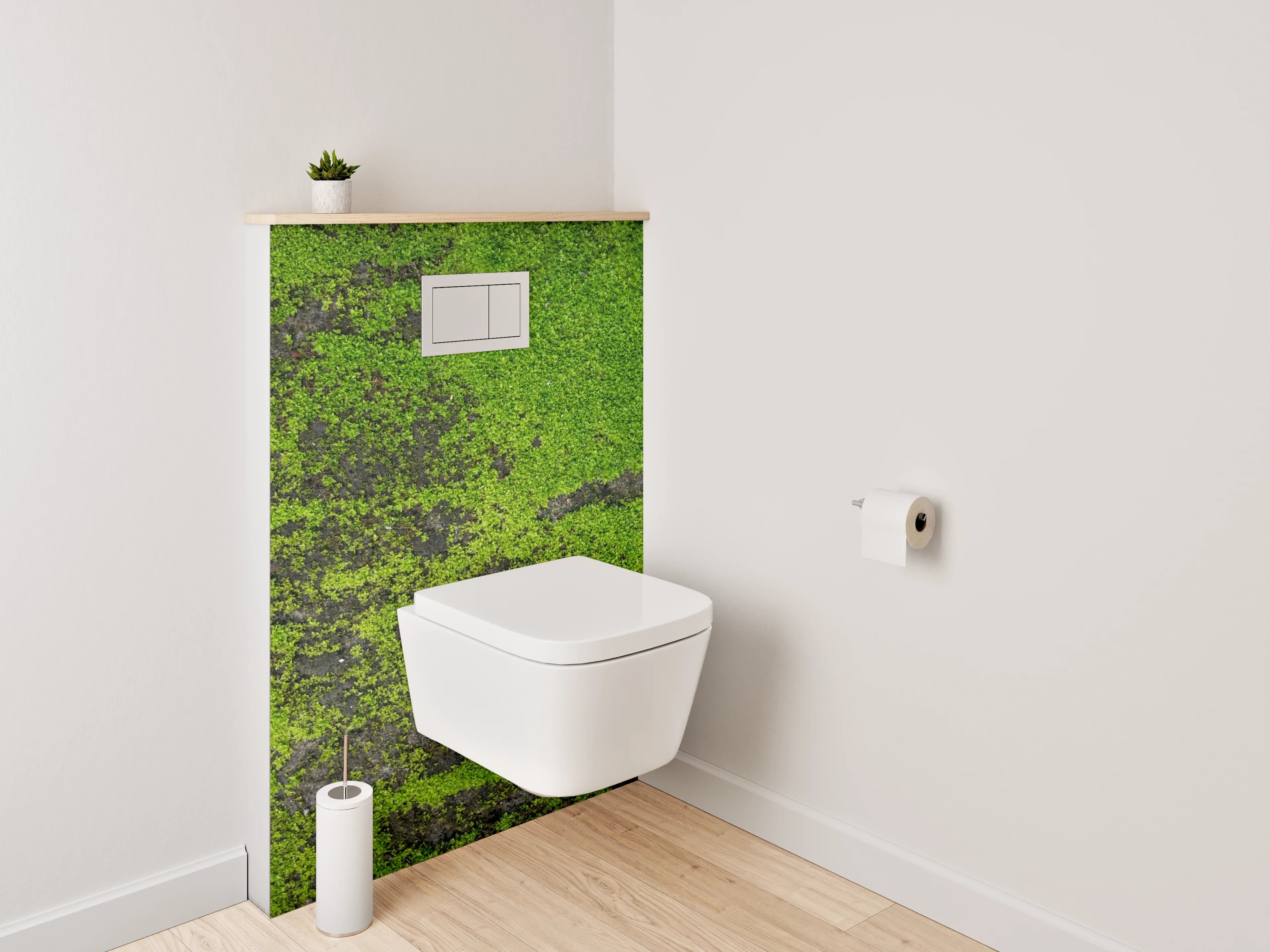 WC-Rückwand - Moosbewachsene Natur-Textur Grün