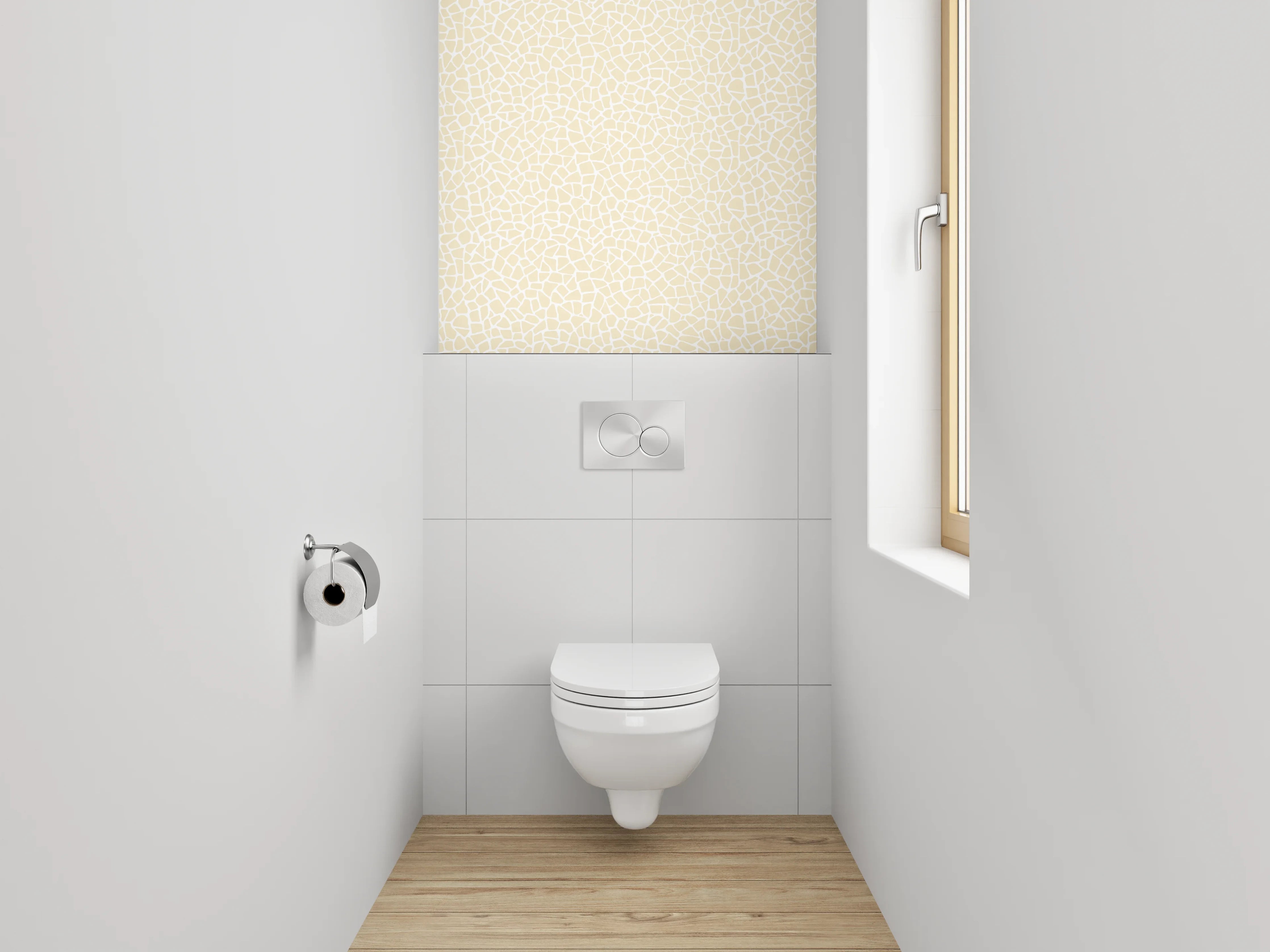 WC-Rückwand - Mosaik Beige Weiß Struktur