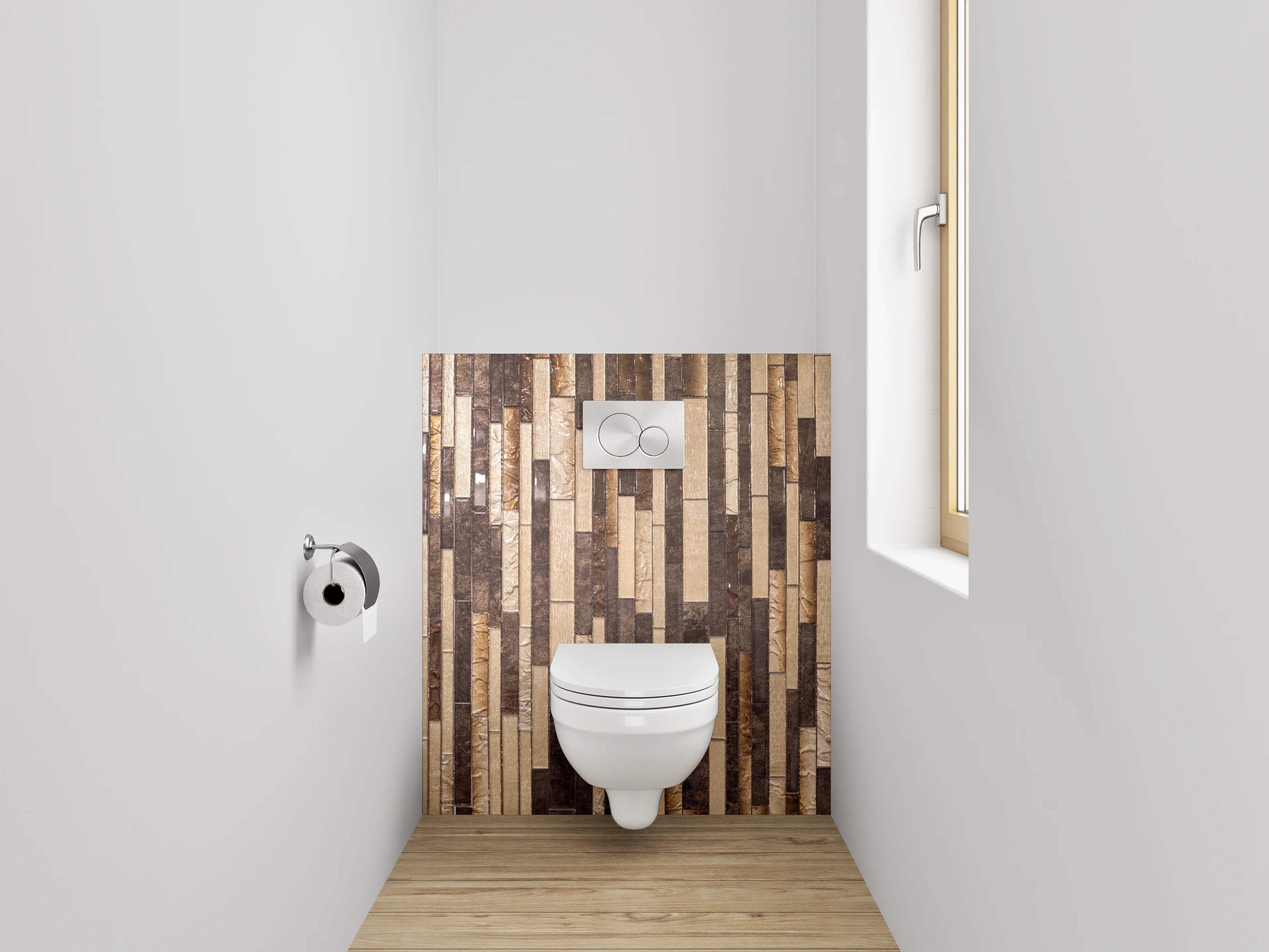 WC-Rückwand - Mosaik Fliesen Braun Beige Design