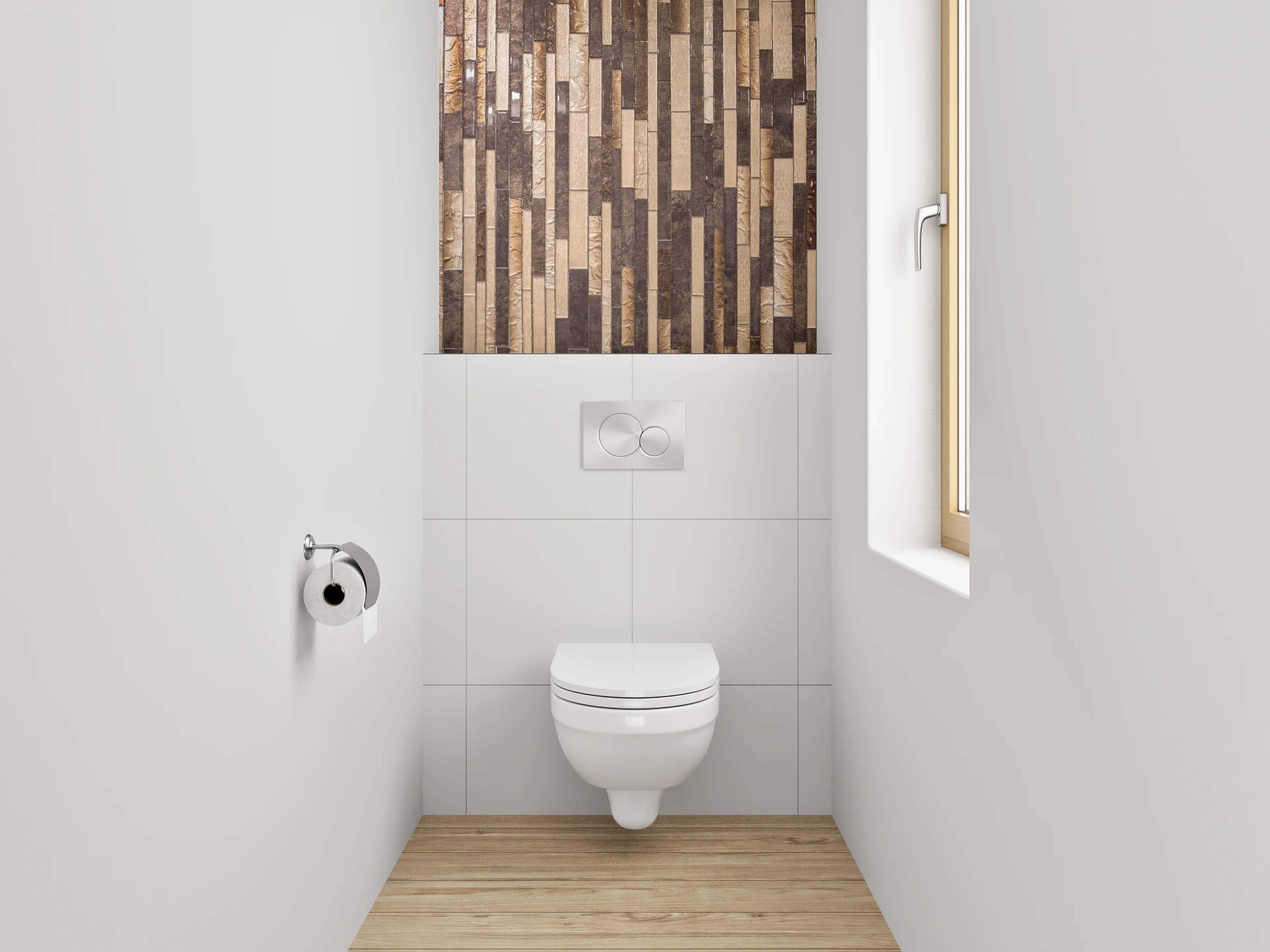 WC-Rückwand - Mosaik Fliesen Braun Beige Design