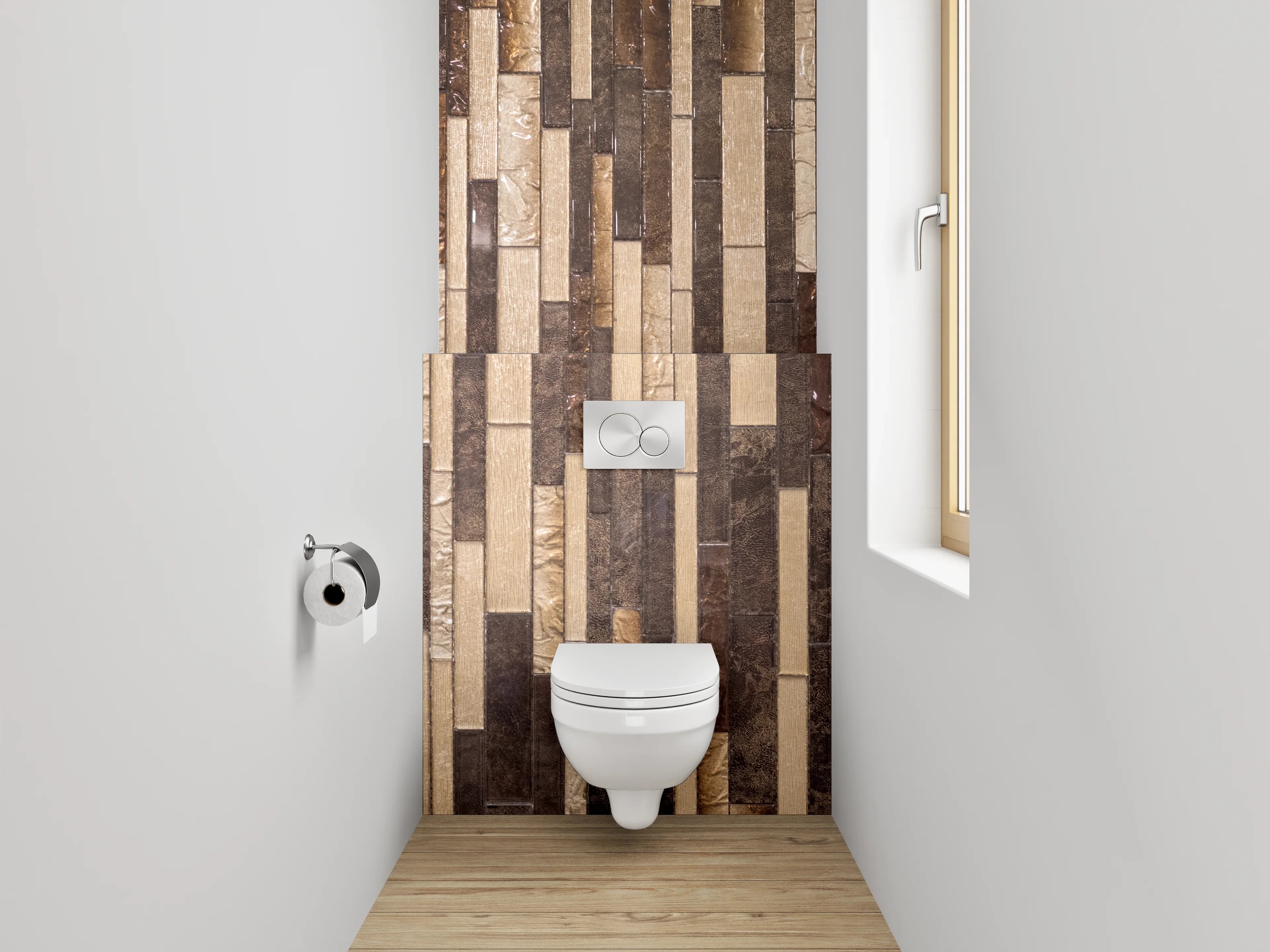 WC-Rückwand - Mosaik Fliesen Braun Beige Design