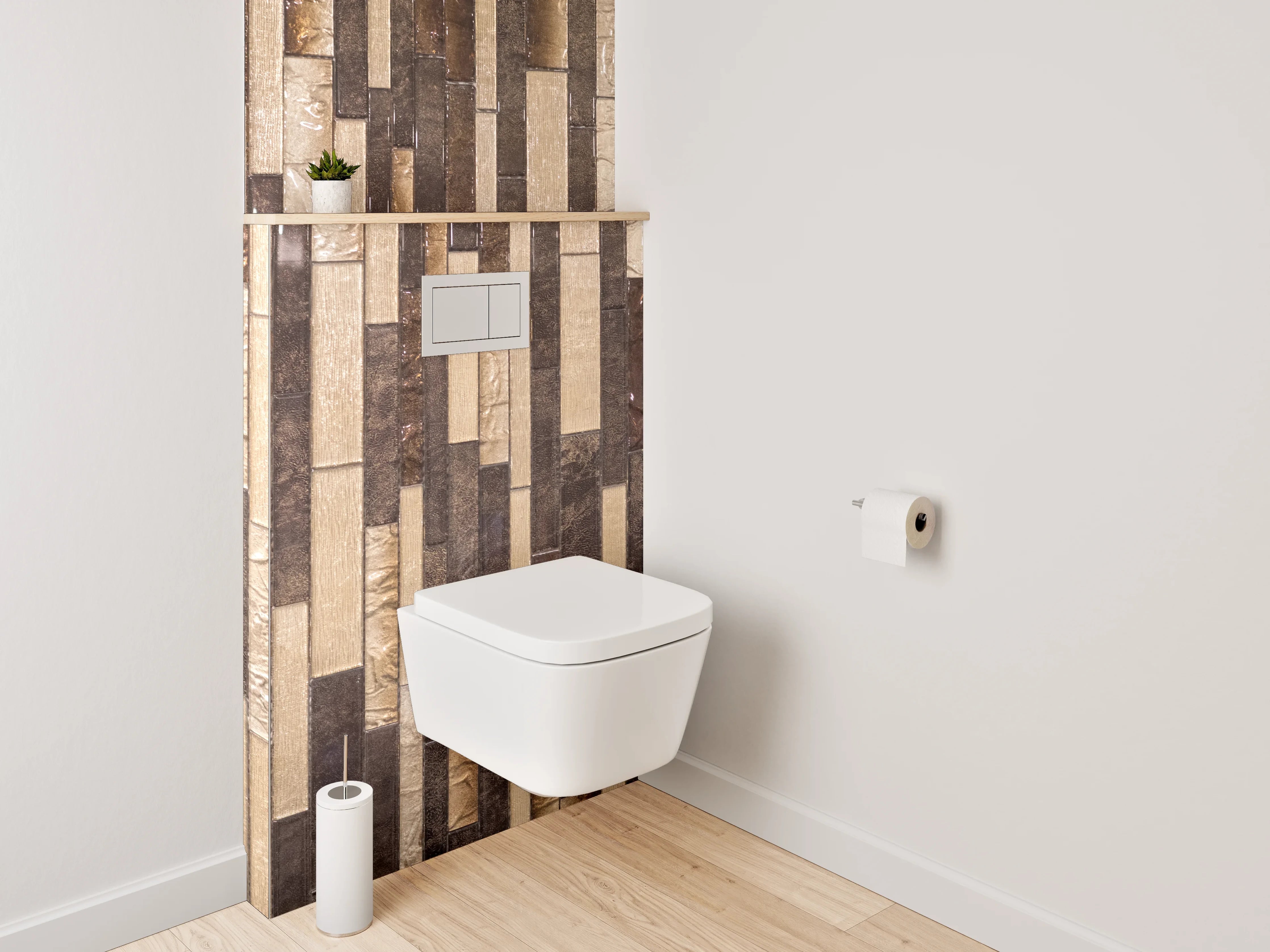 WC-Rückwand - Mosaik Fliesen Braun Beige Design