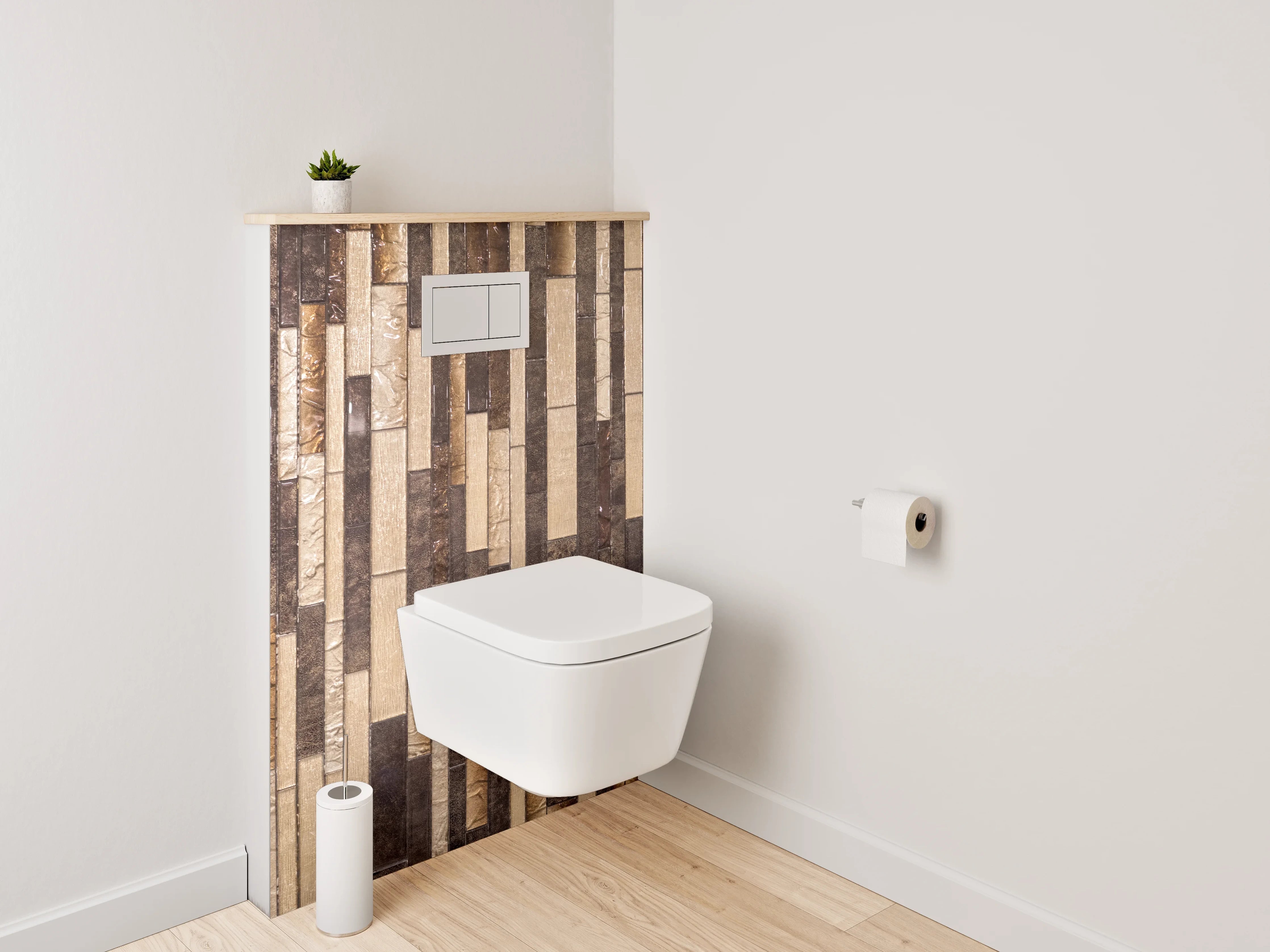WC-Rückwand - Mosaik Fliesen Braun Beige Design