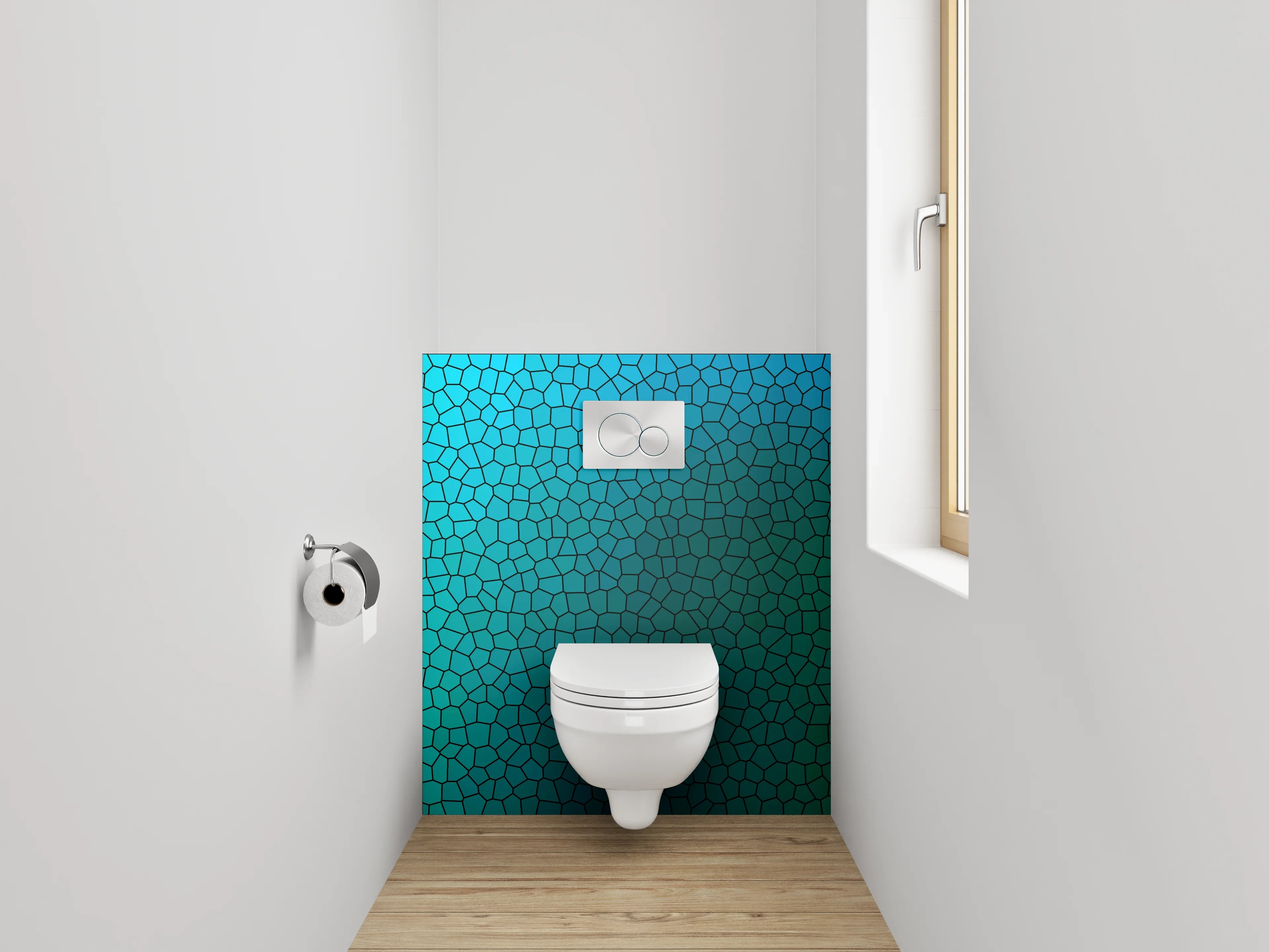 WC-Rückwand - Mosaik Muster Blau Türkis Grün