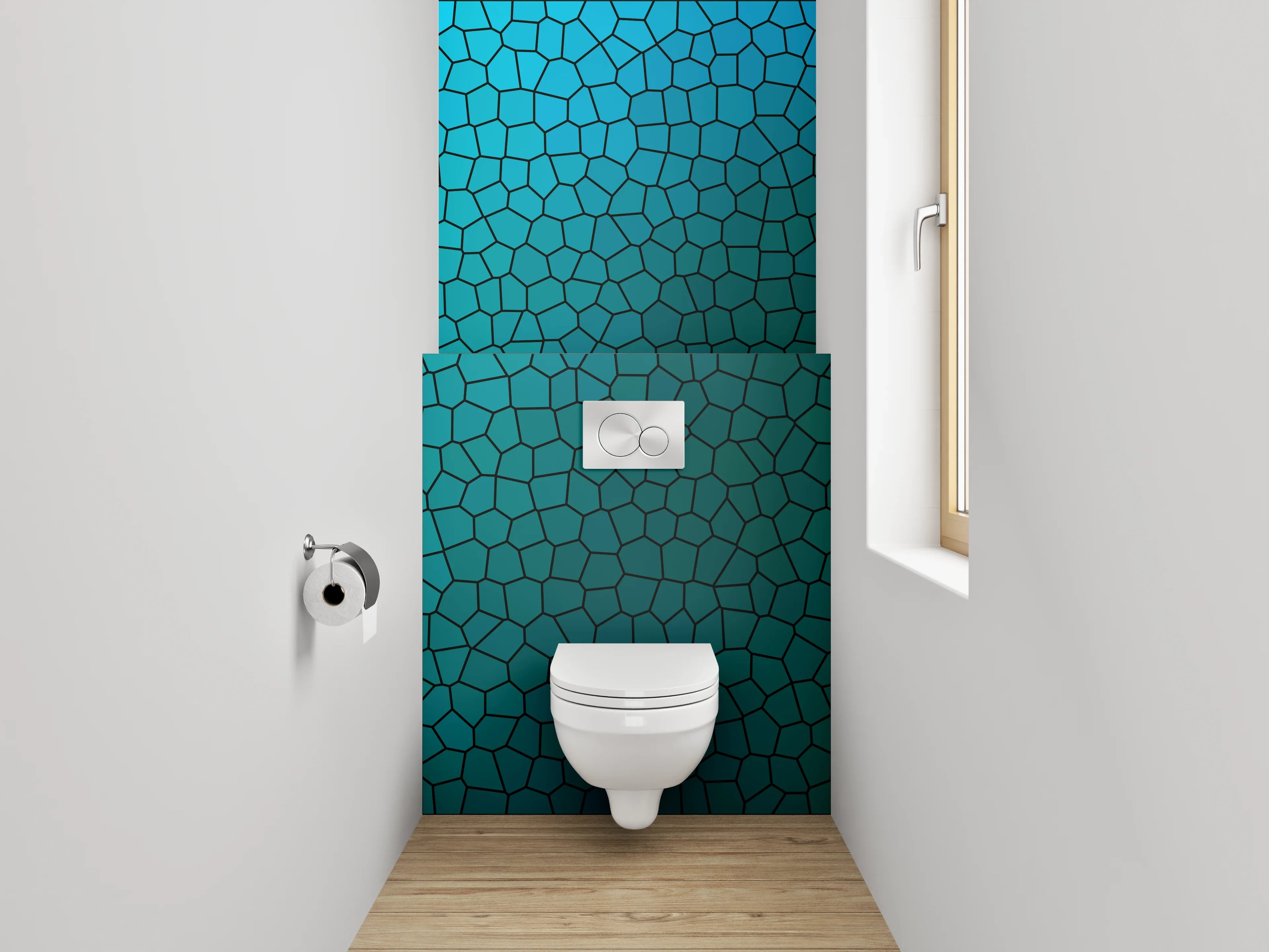 WC-Rückwand - Mosaik Muster Blau Türkis Grün