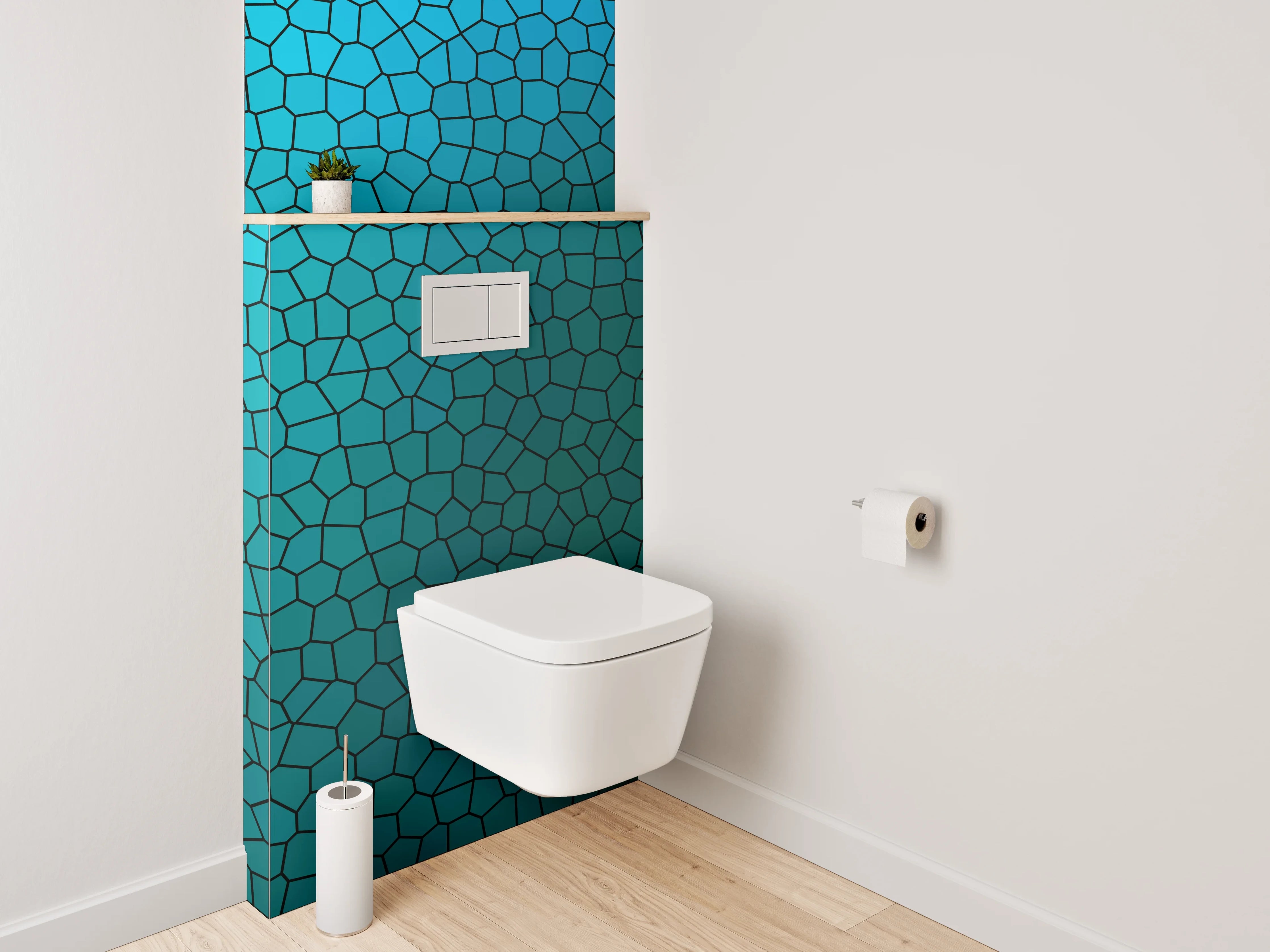 WC-Rückwand - Mosaik Muster Blau Türkis Grün