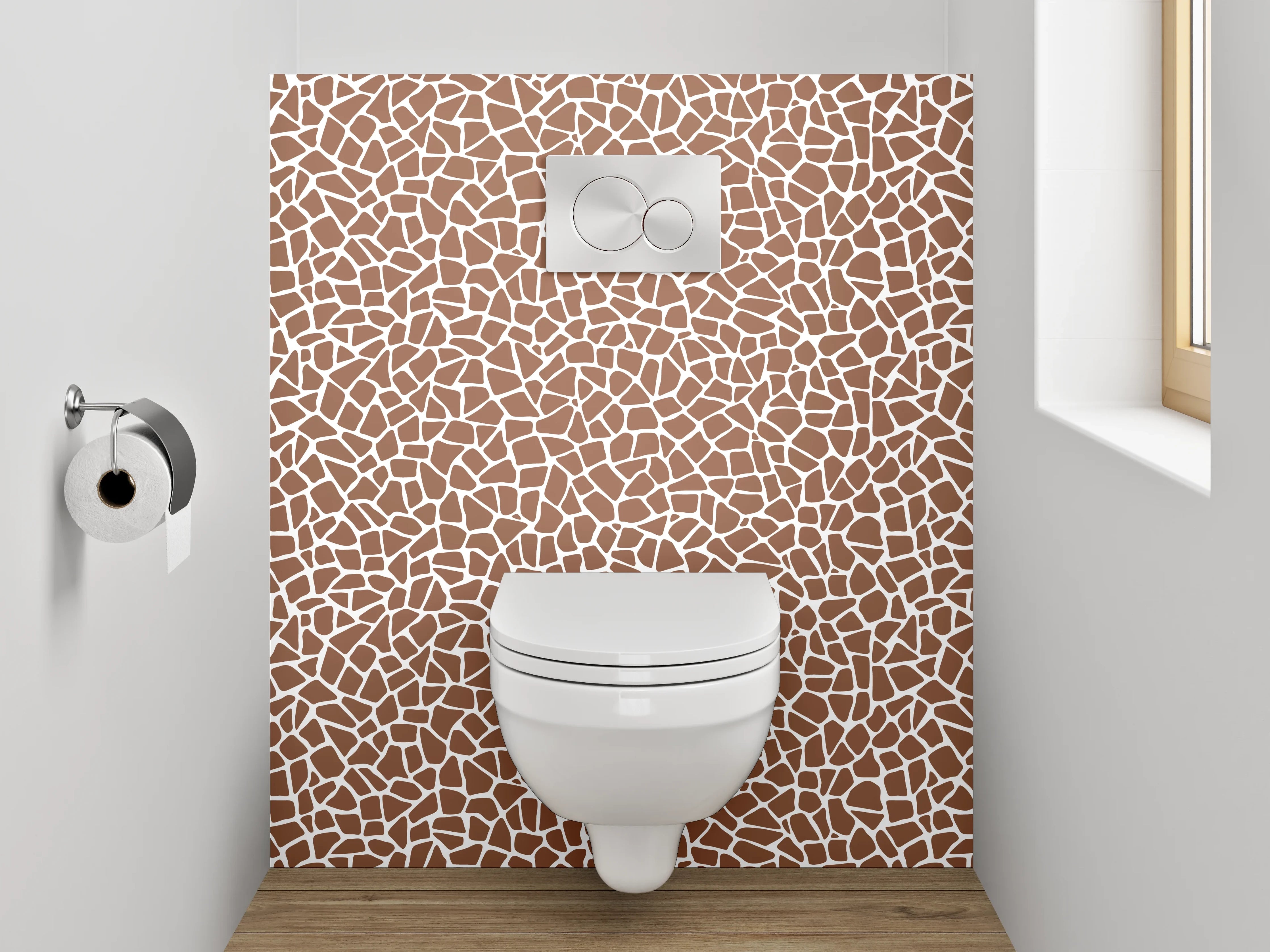 WC-Rückwand - Mosaik Muster Braun Weiß Fliesen