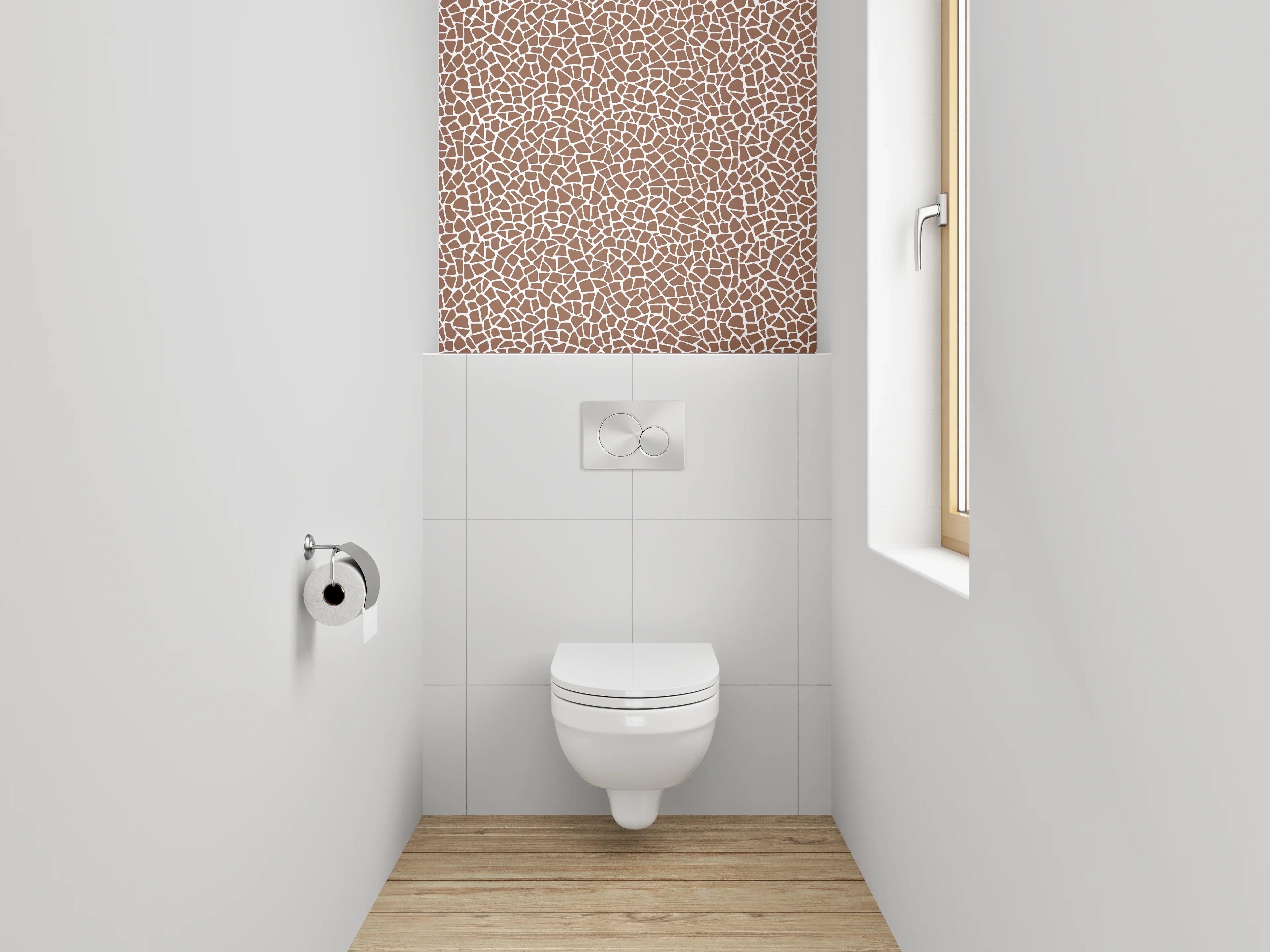 WC-Rückwand - Mosaik Muster Braun Weiß Fliesen