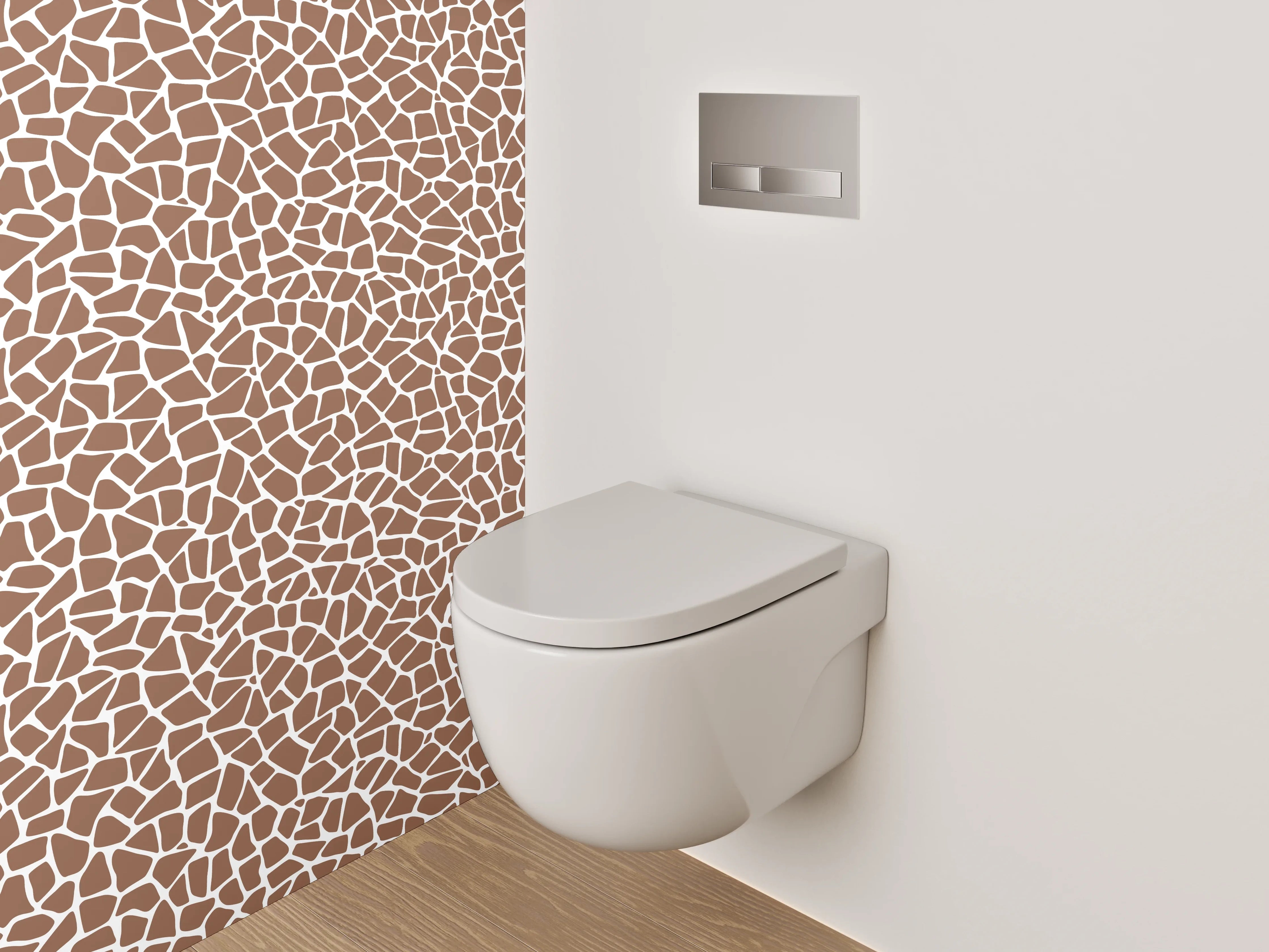 WC-Rückwand - Mosaik Muster Braun Weiß Fliesen