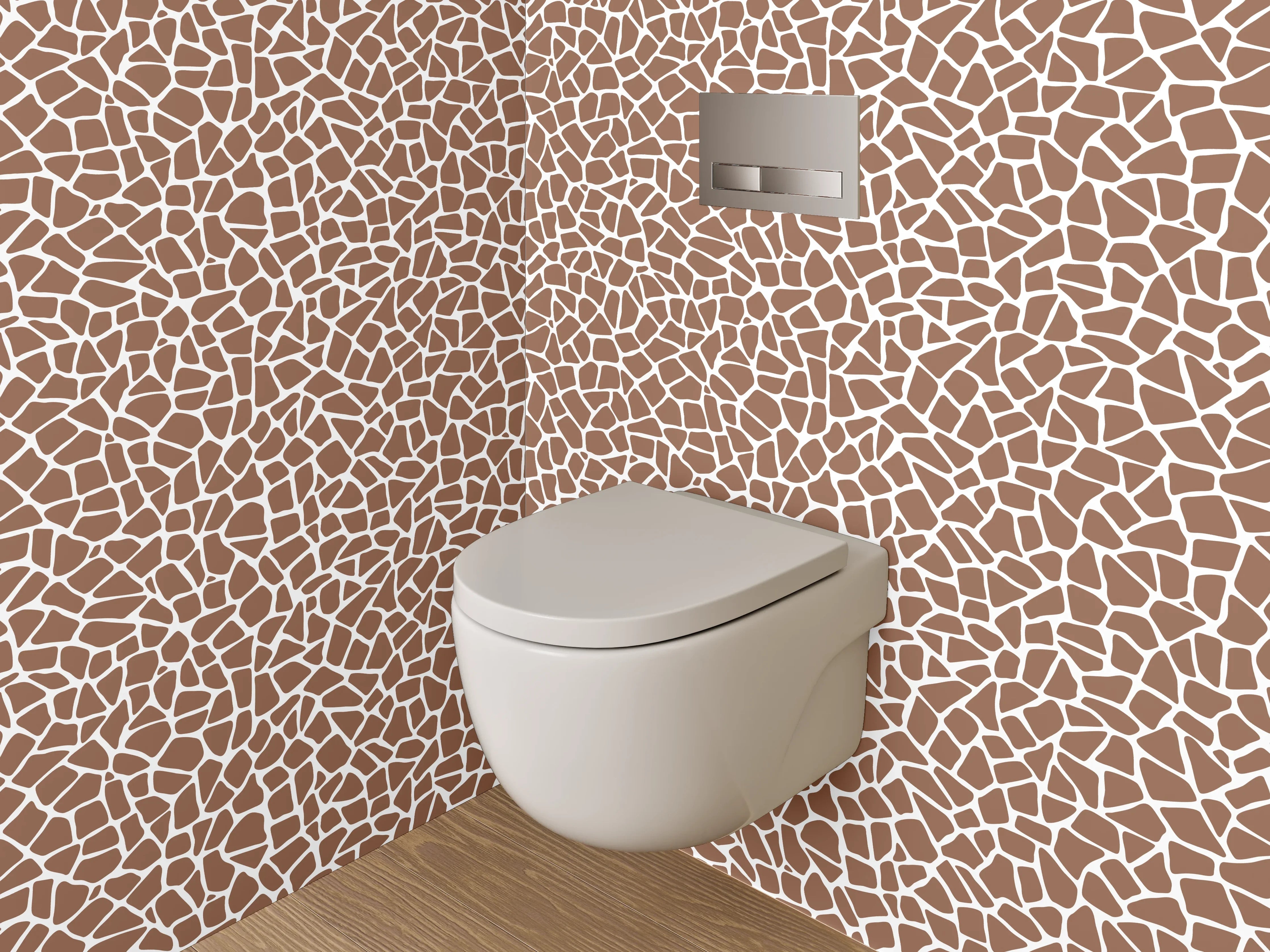 WC-Rückwand - Mosaik Muster Braun Weiß Fliesen