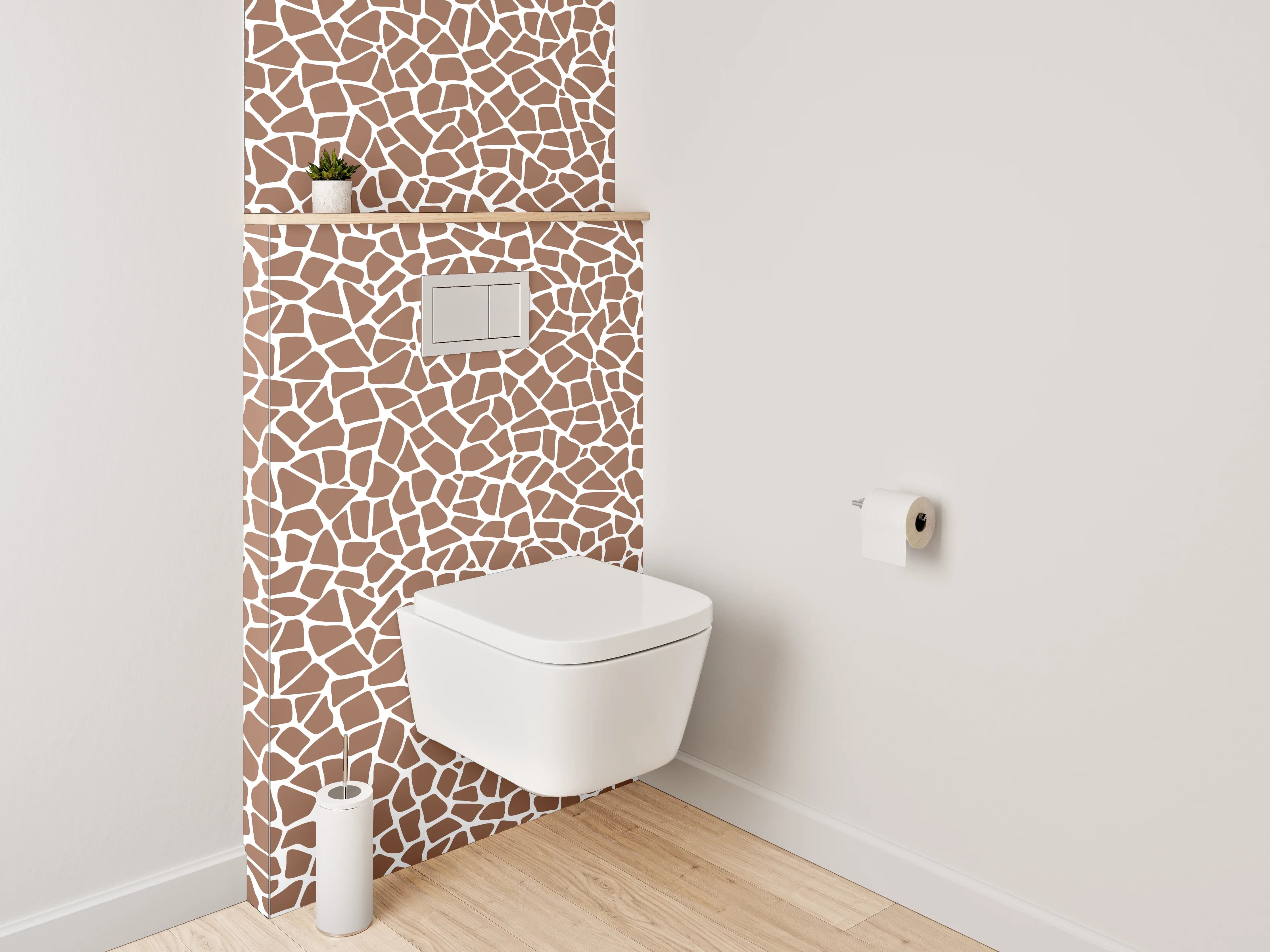 WC-Rückwand - Mosaik Muster Braun Weiß Fliesen