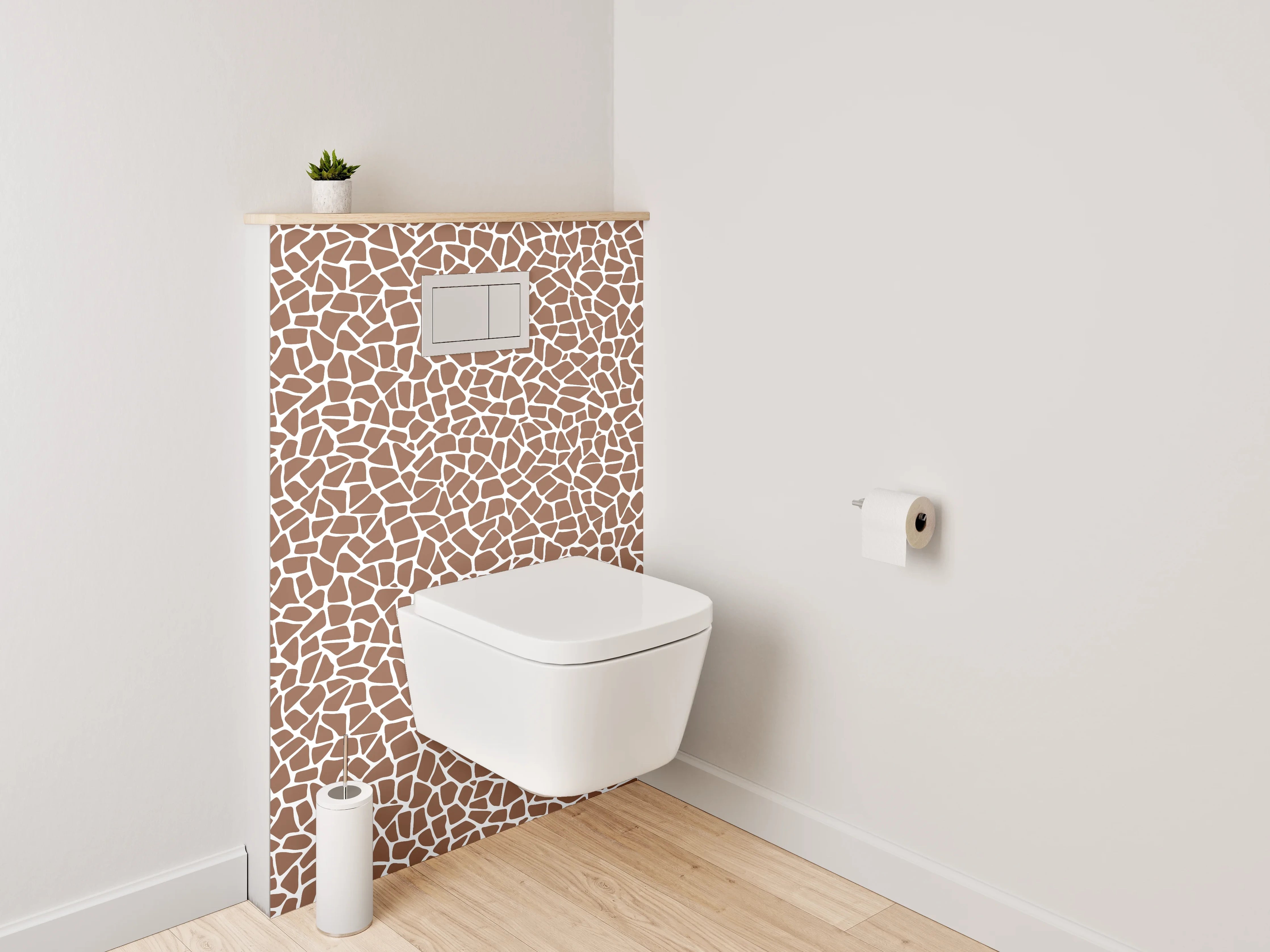 WC-Rückwand - Mosaik Muster Braun Weiß Fliesen