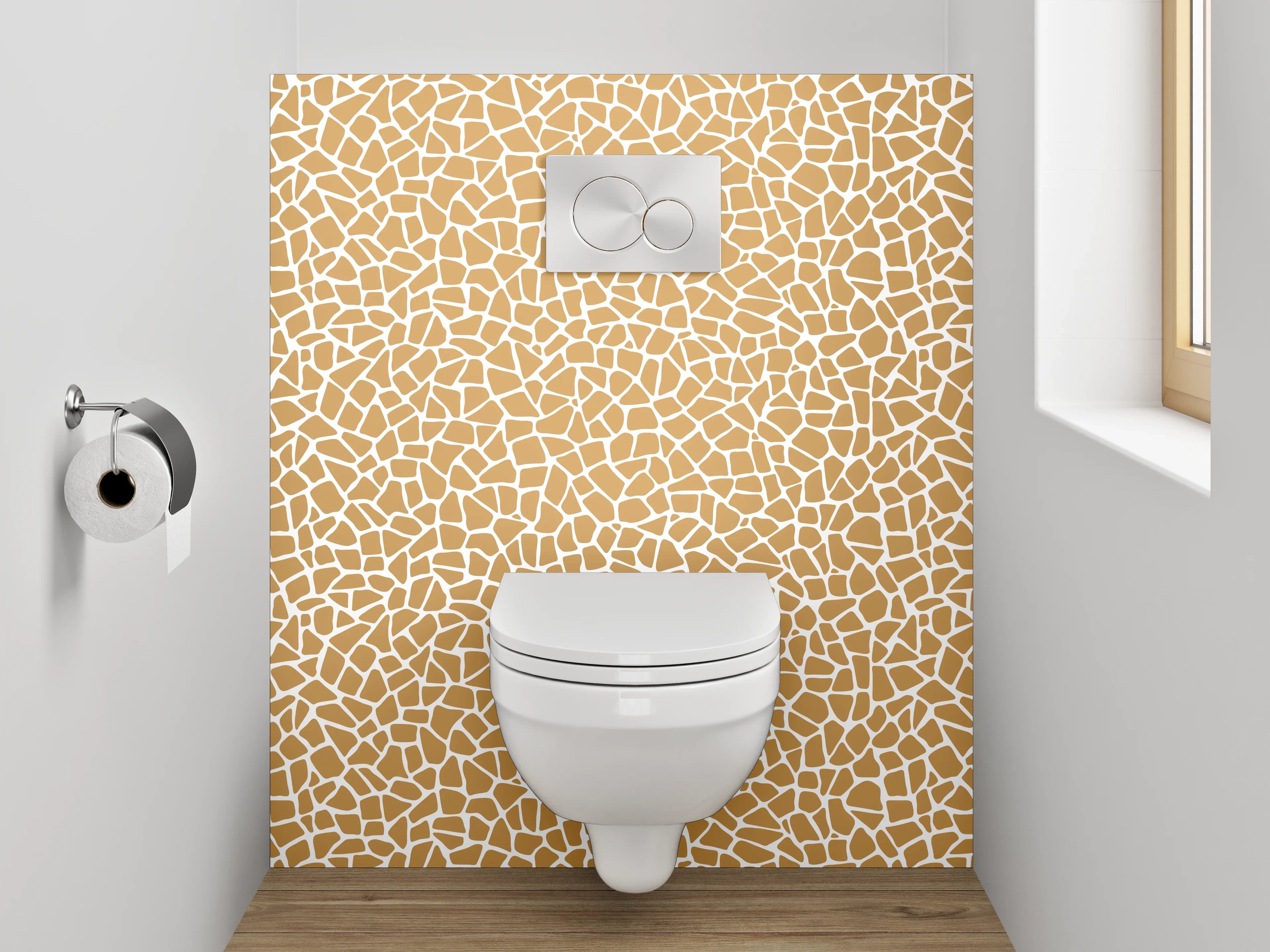 WC-Rückwand - Mosaik Muster in warmem Beige