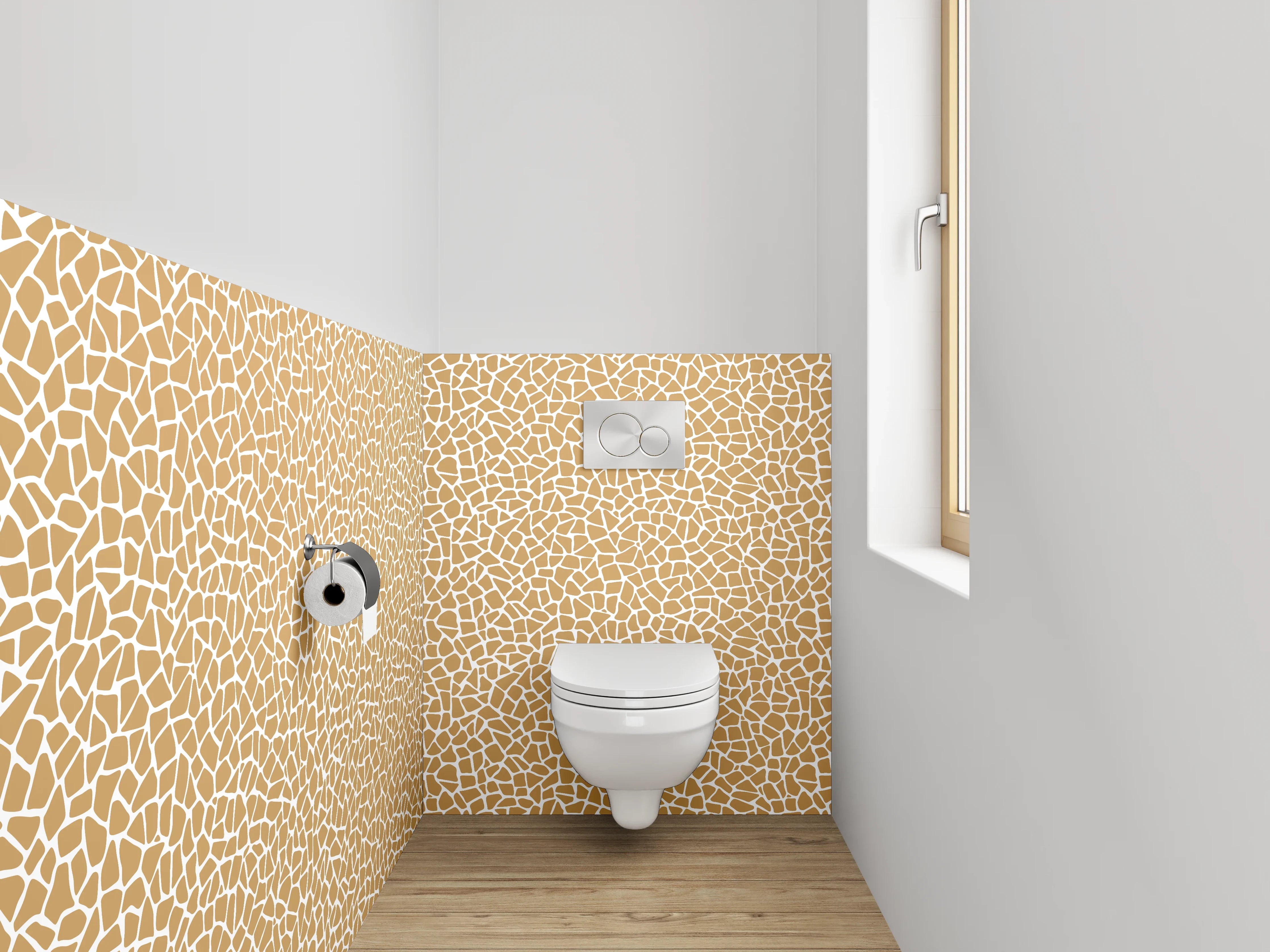 WC-Rückwand - Mosaik Muster in warmem Beige