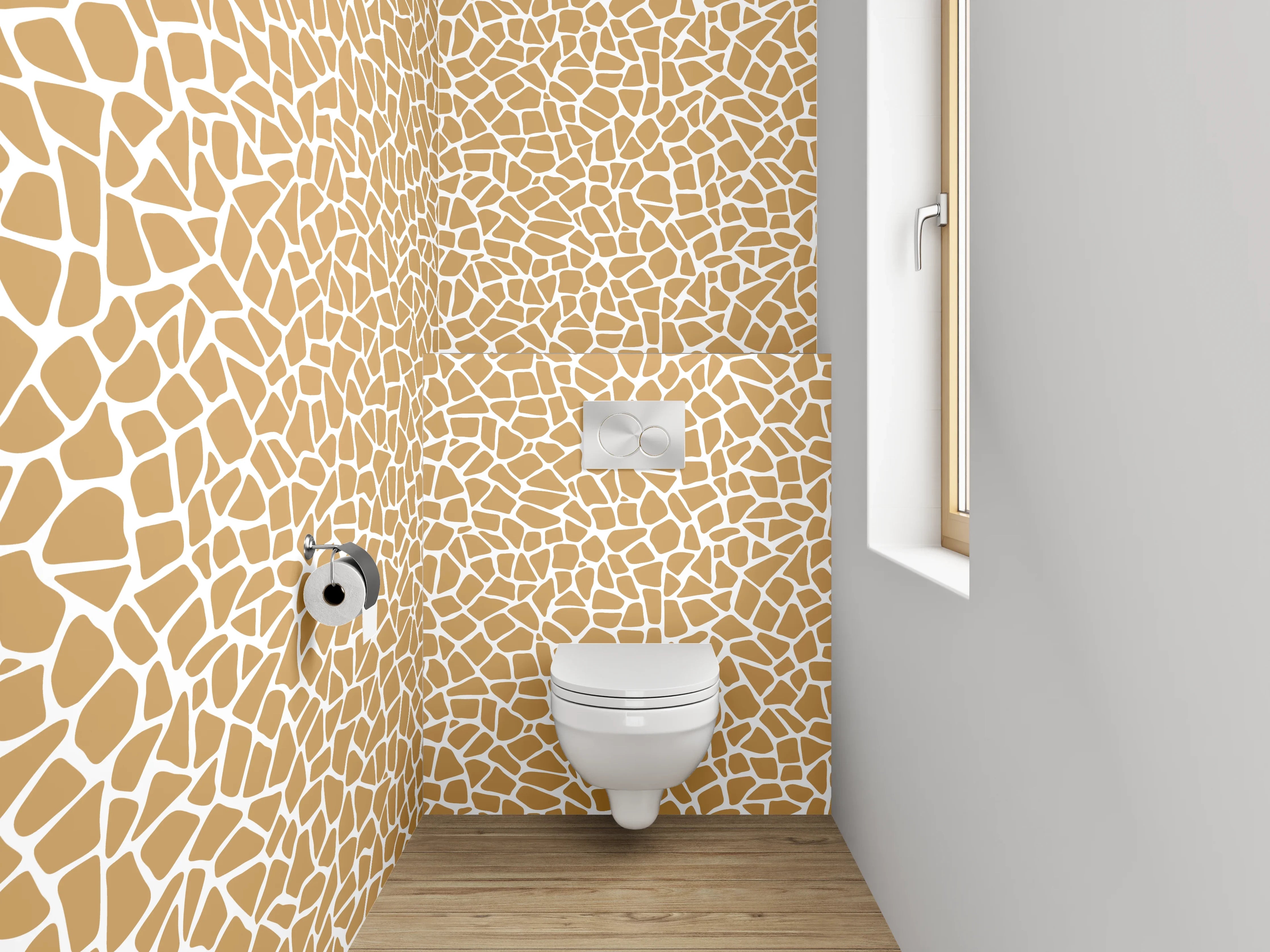 WC-Rückwand - Mosaik Muster in warmem Beige