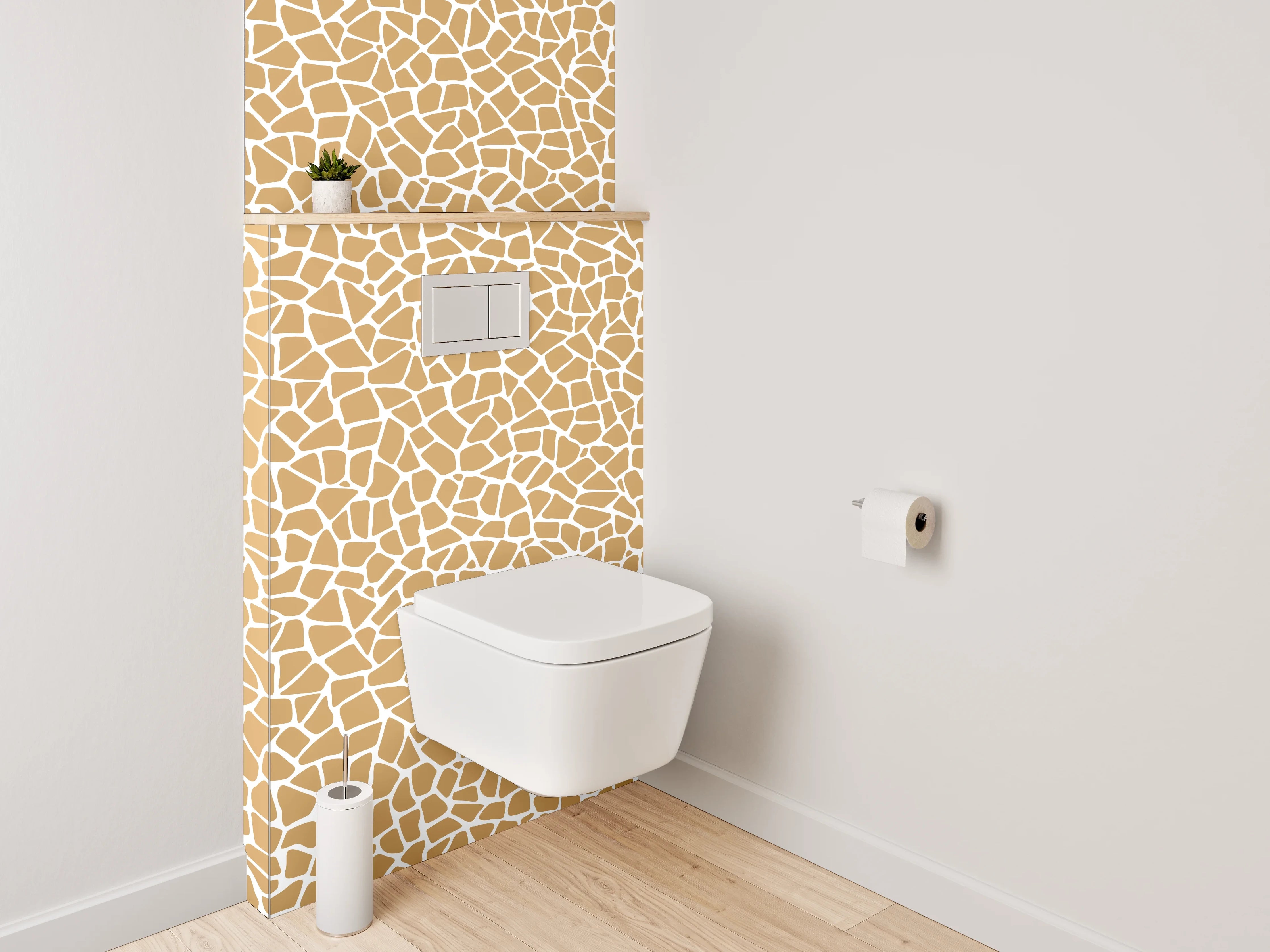 WC-Rückwand - Mosaik Muster in warmem Beige