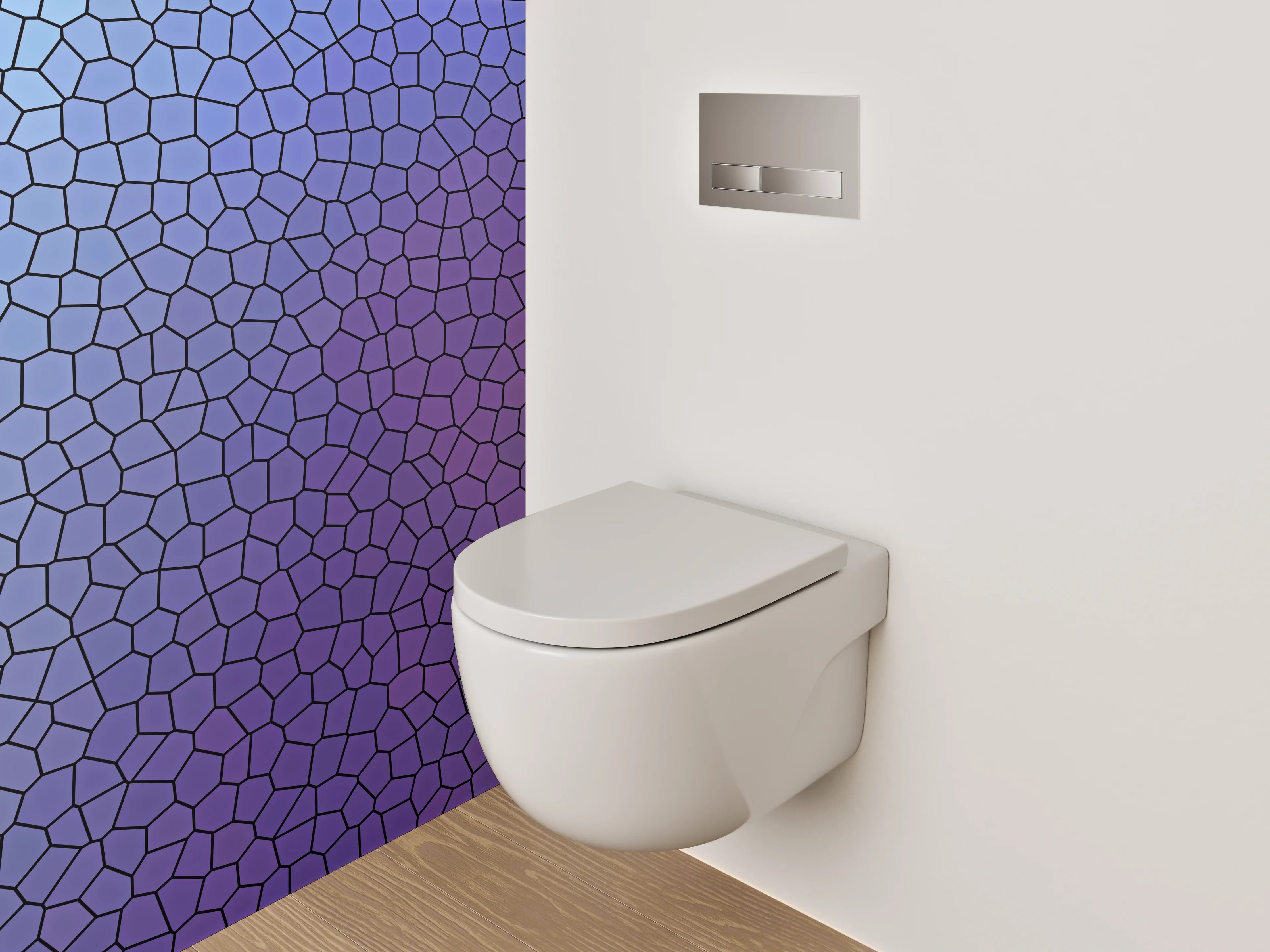 WC-Rückwand - Mosaik-Optik Blau-Lila Abstrakt