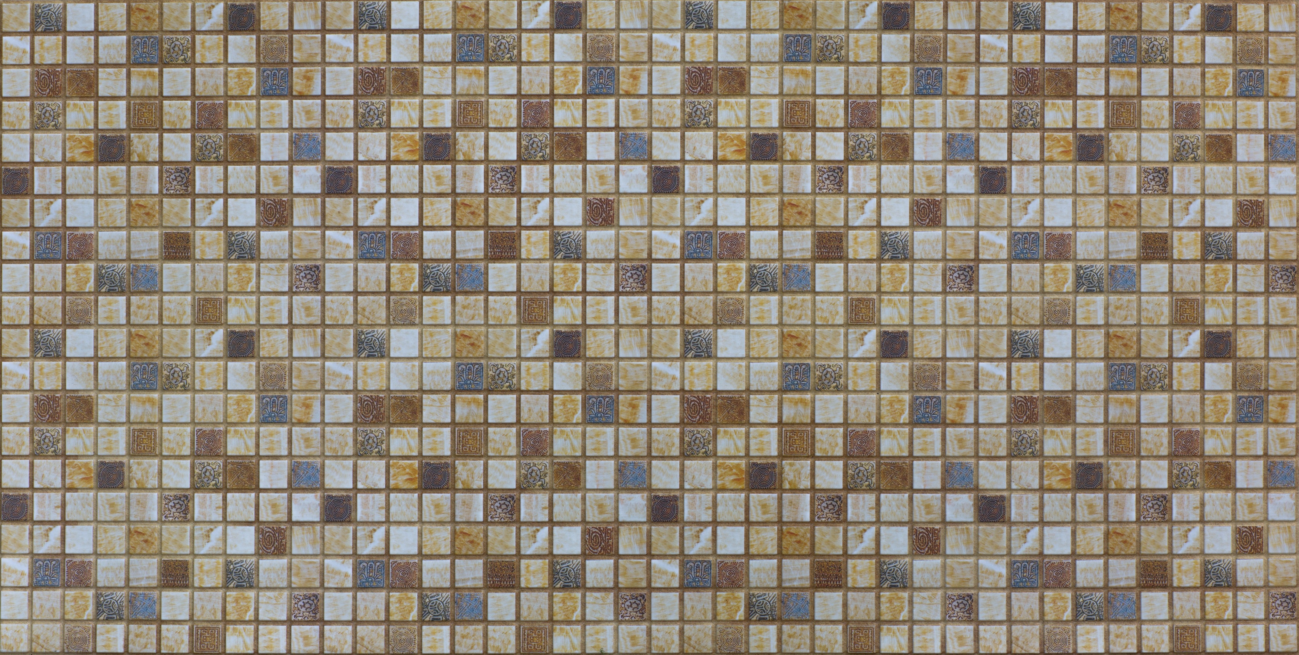 WC-Rückwand-Mosaikfliesen Mix Beige Braun Blau