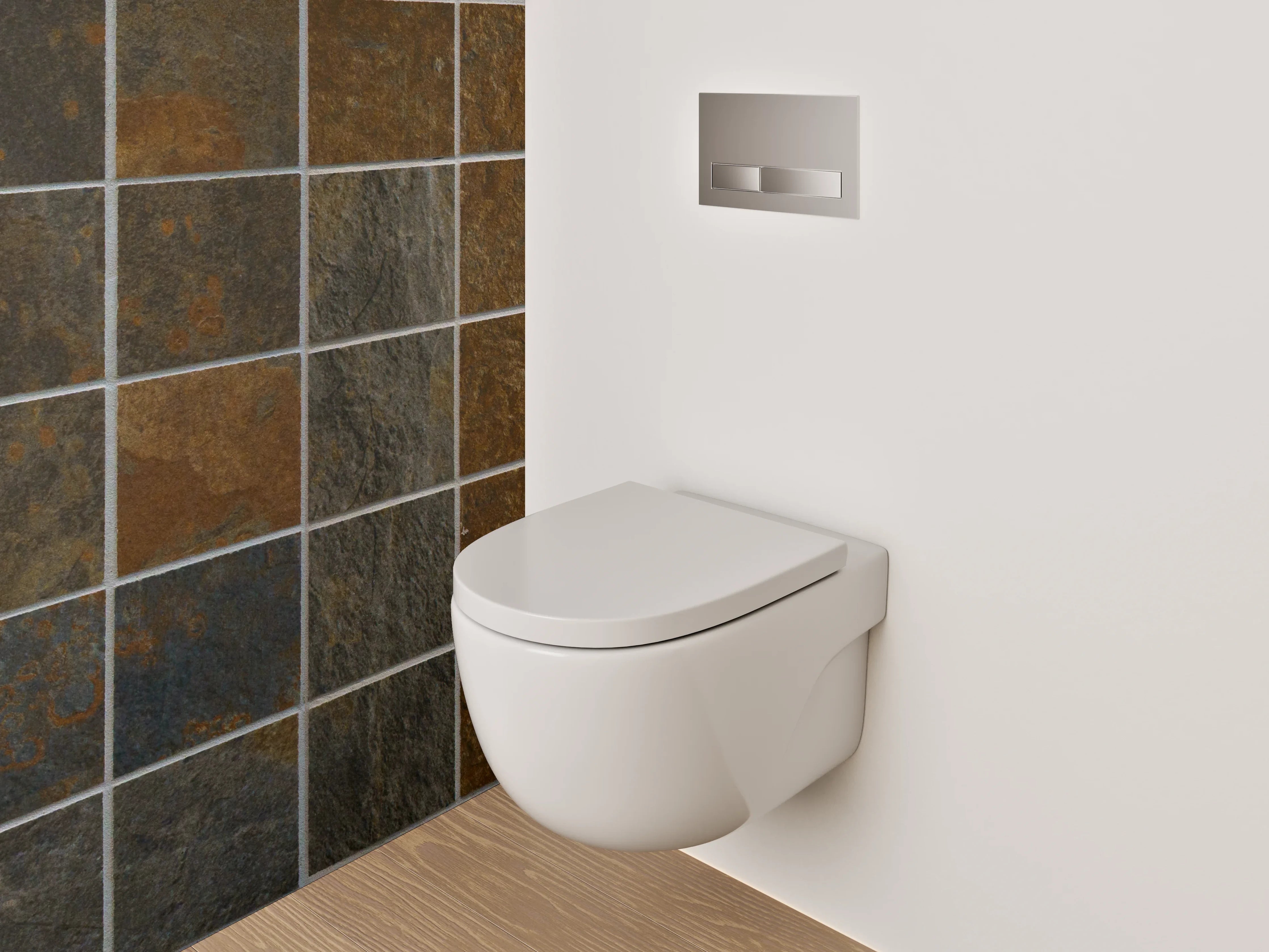 WC-Rückwand - Mosaikfliesen Schieferoptik Braun-Grau