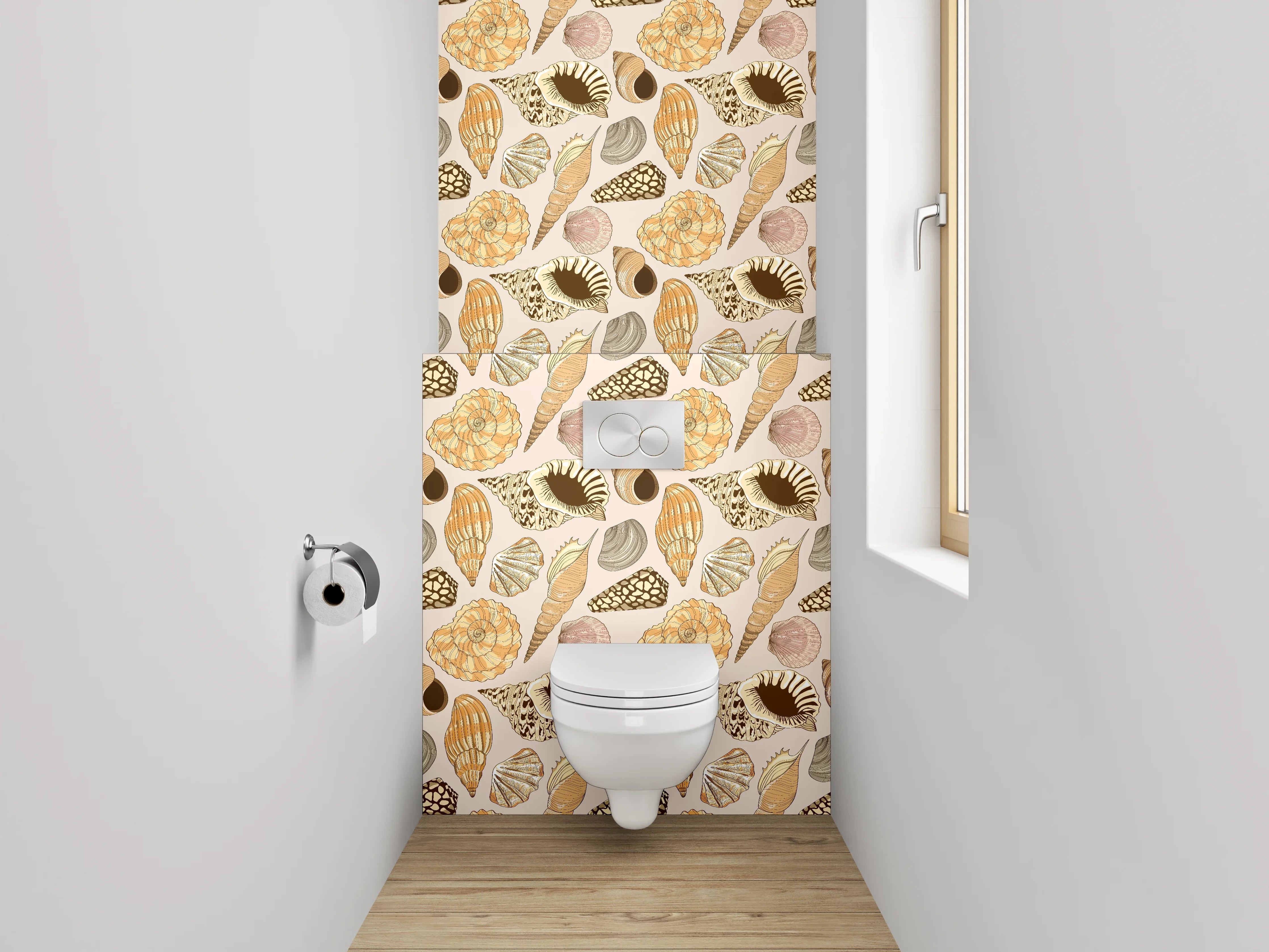 WC-Rückwand - Muschel-Muster Badezimmer Deko