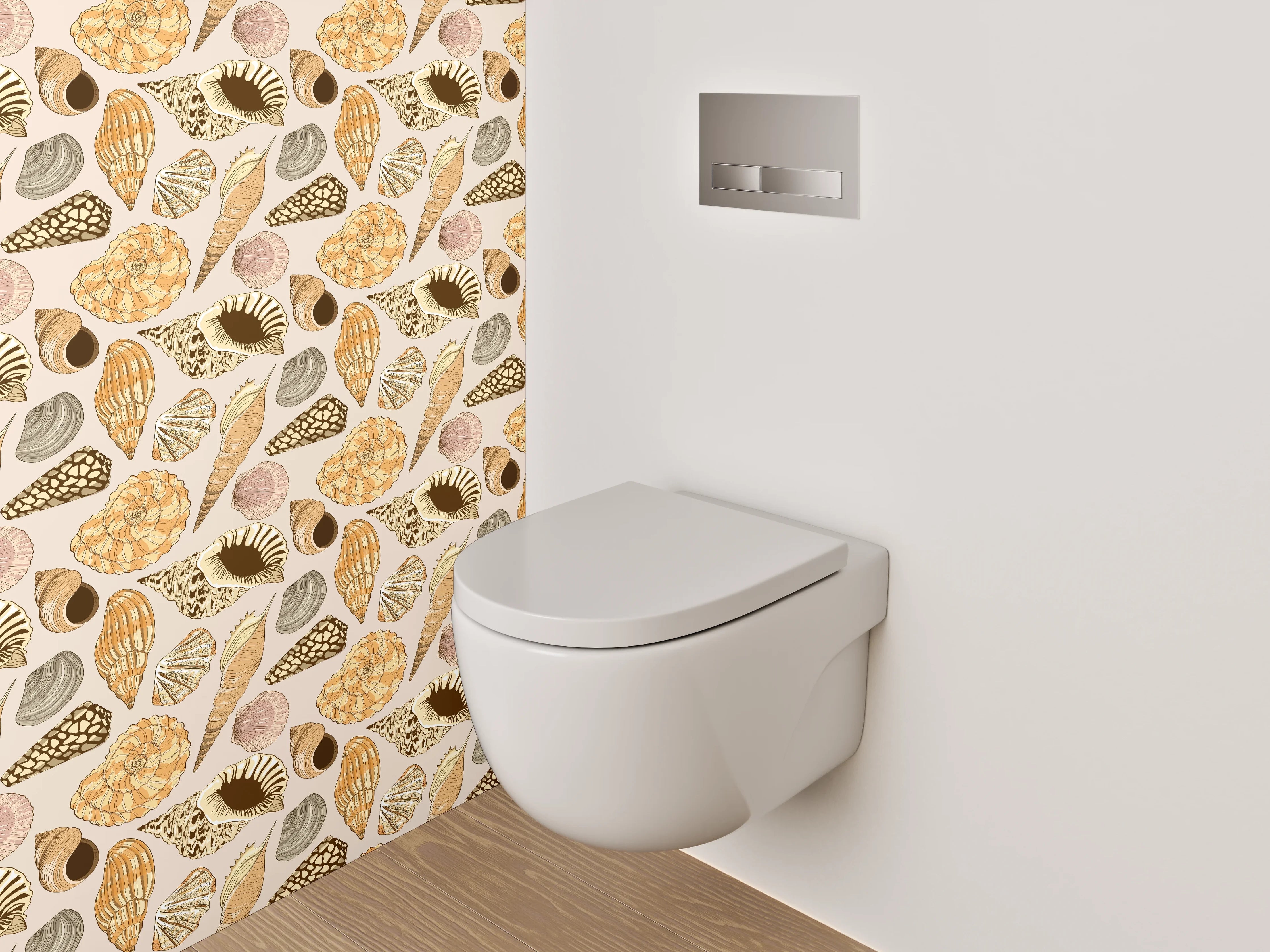 WC-Rückwand - Muschel-Muster Badezimmer Deko