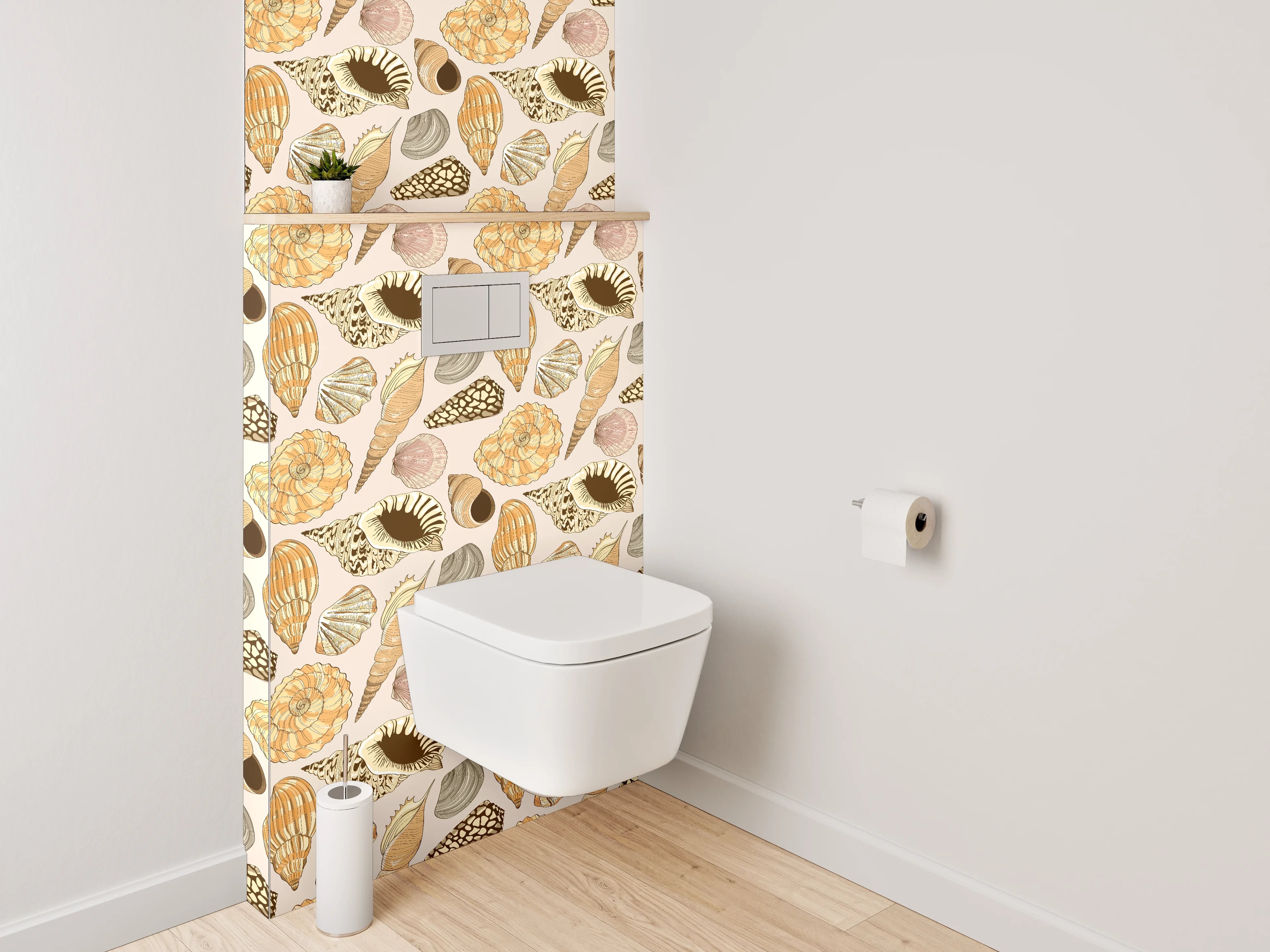 WC-Rückwand - Muschel-Muster Badezimmer Deko