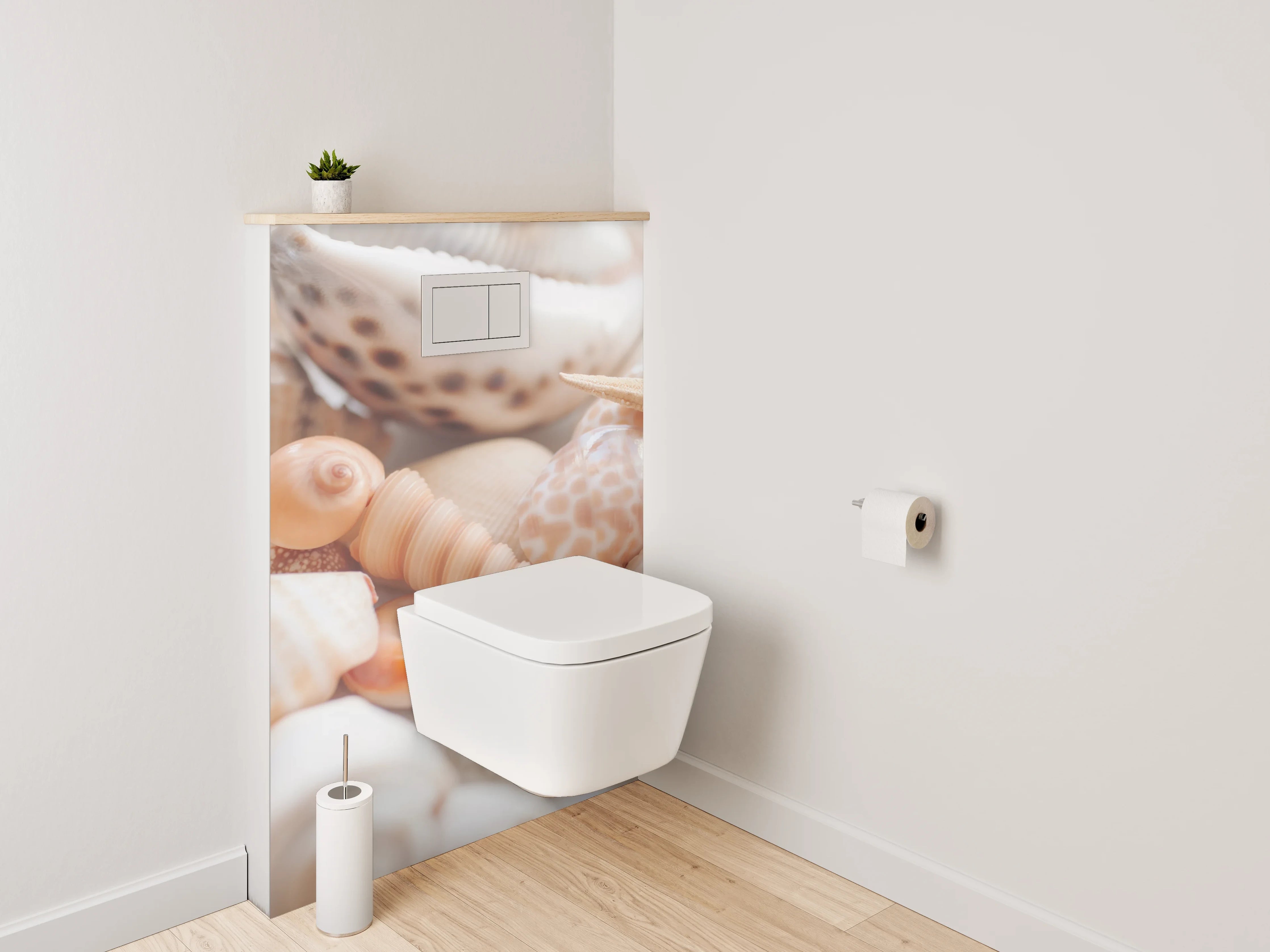 WC-Rückwand - Muscheln und Seesterne am Strand