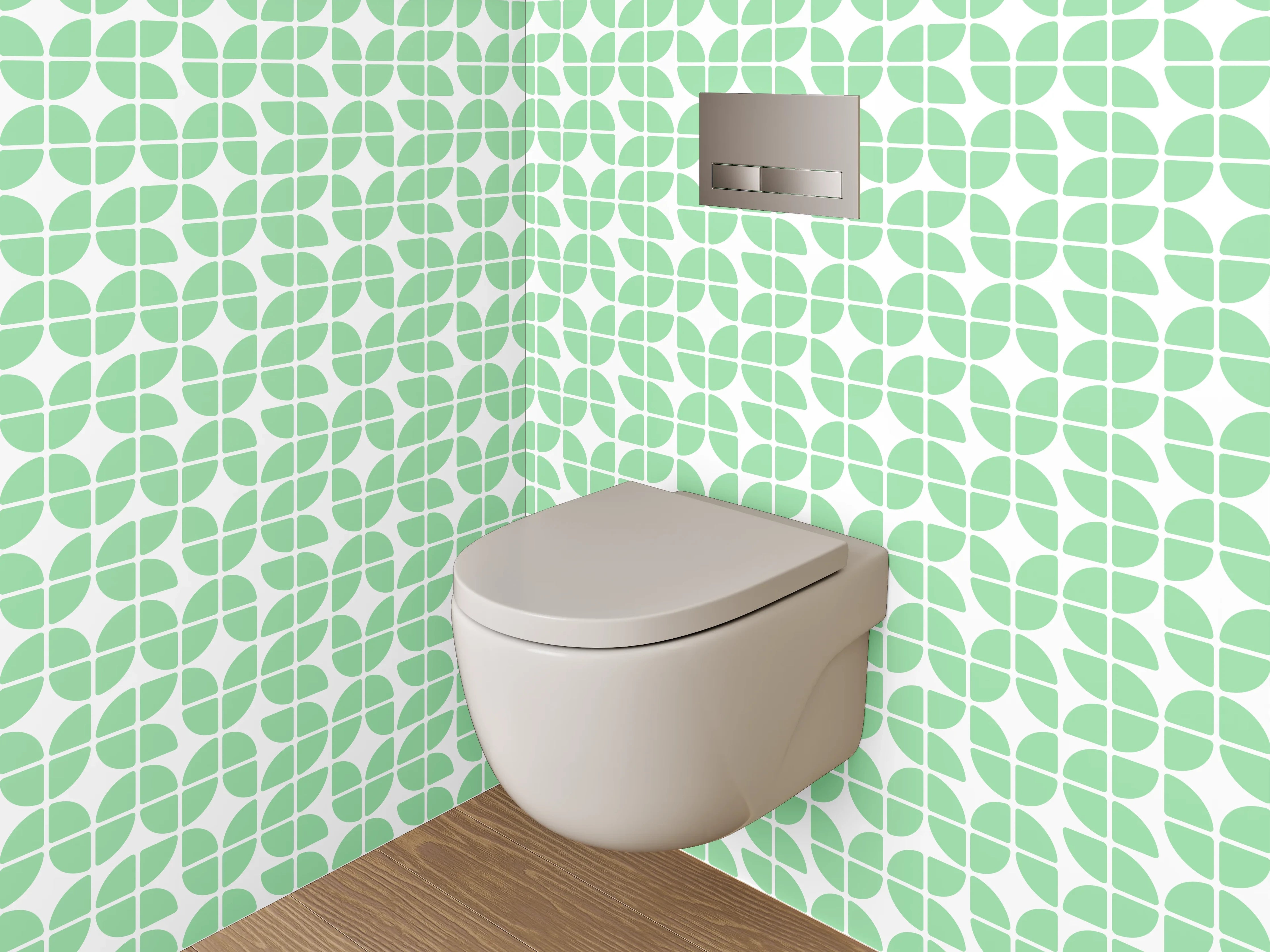 WC-Rückwand - Musterhafte grüne Fliesenmuster