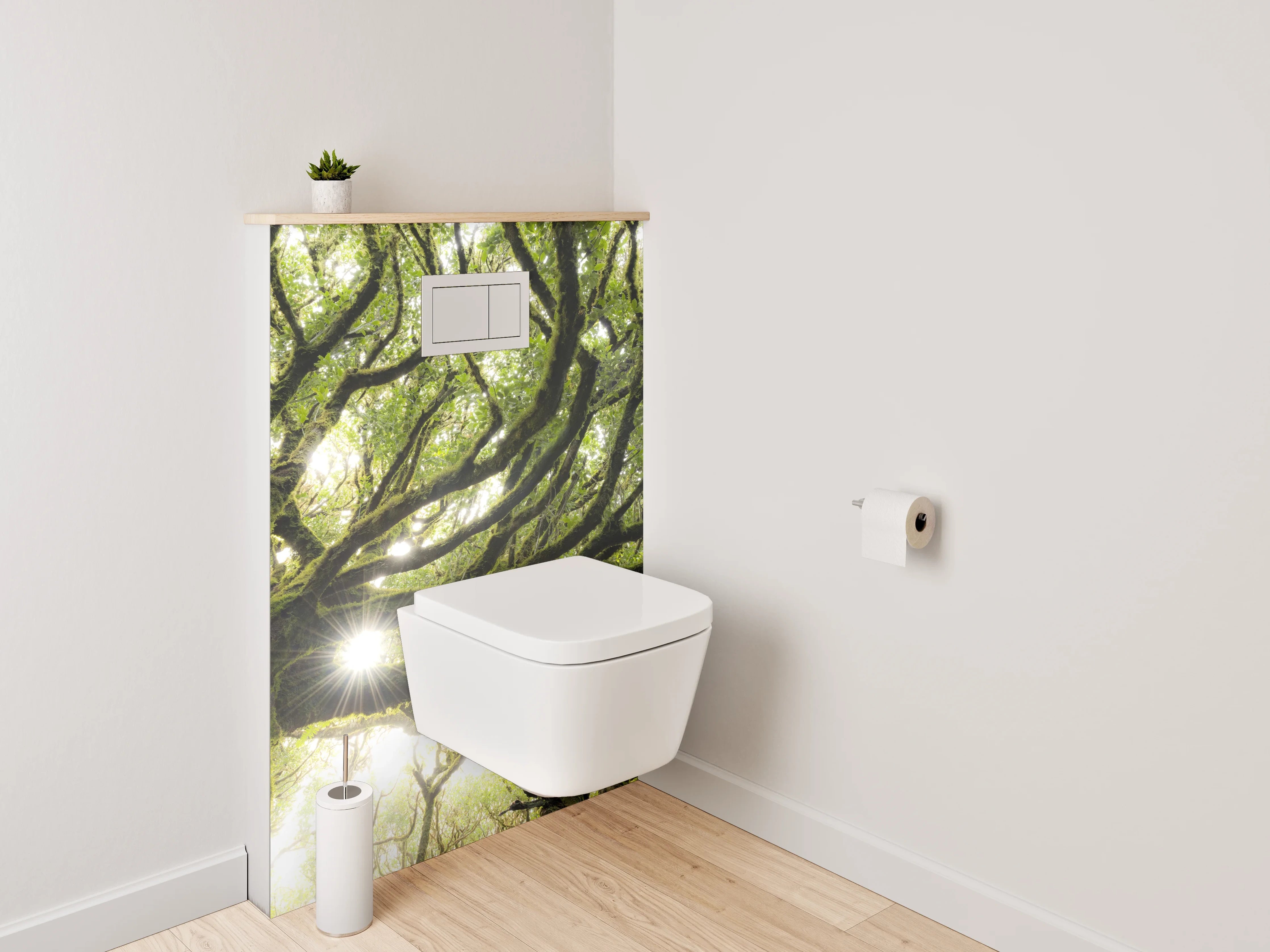 WC-Rückwand - Mystischer Baum im Sonnenlicht