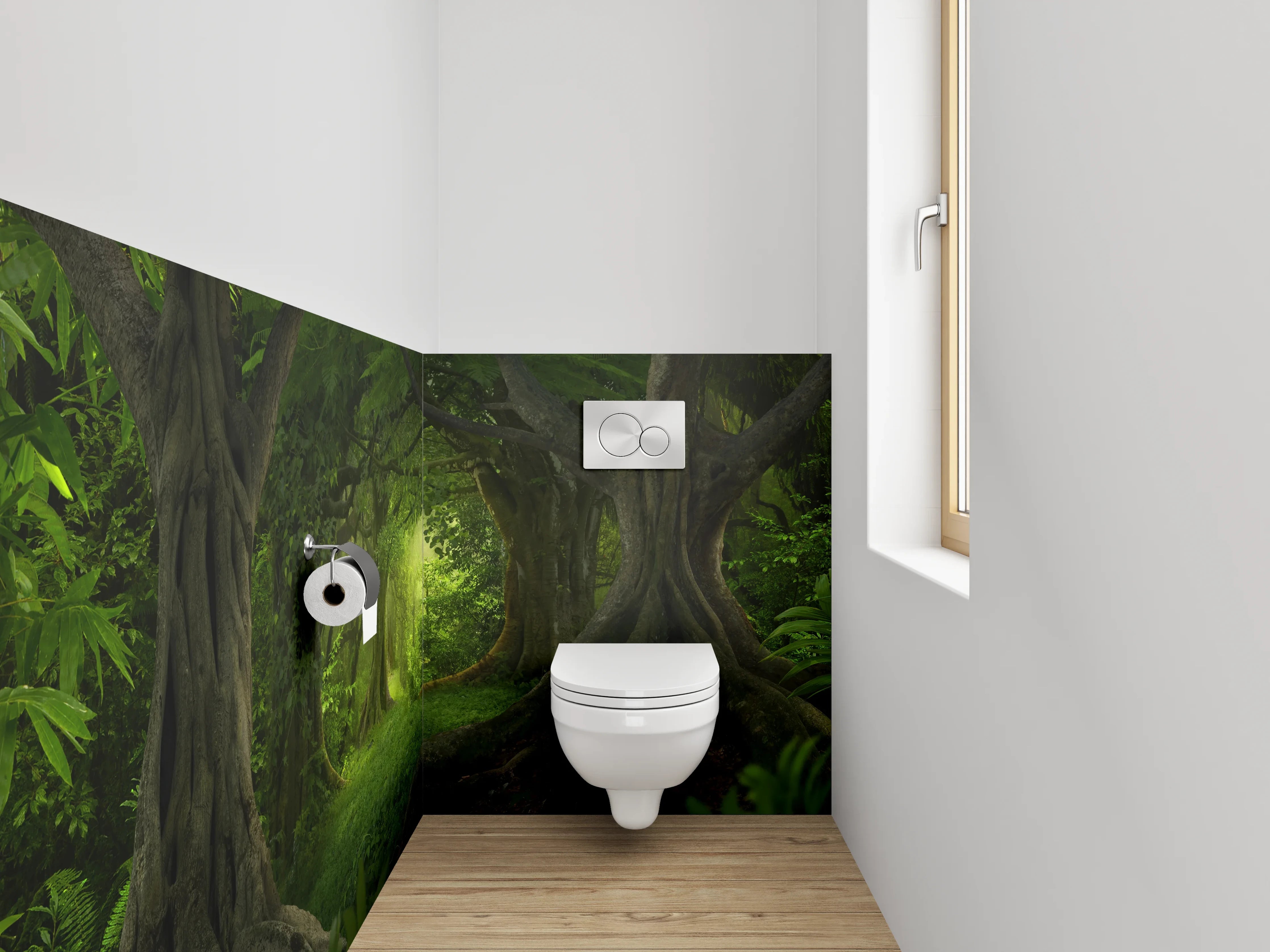 WC-Rückwand - Mystischer Dschungel Wald Lichtung