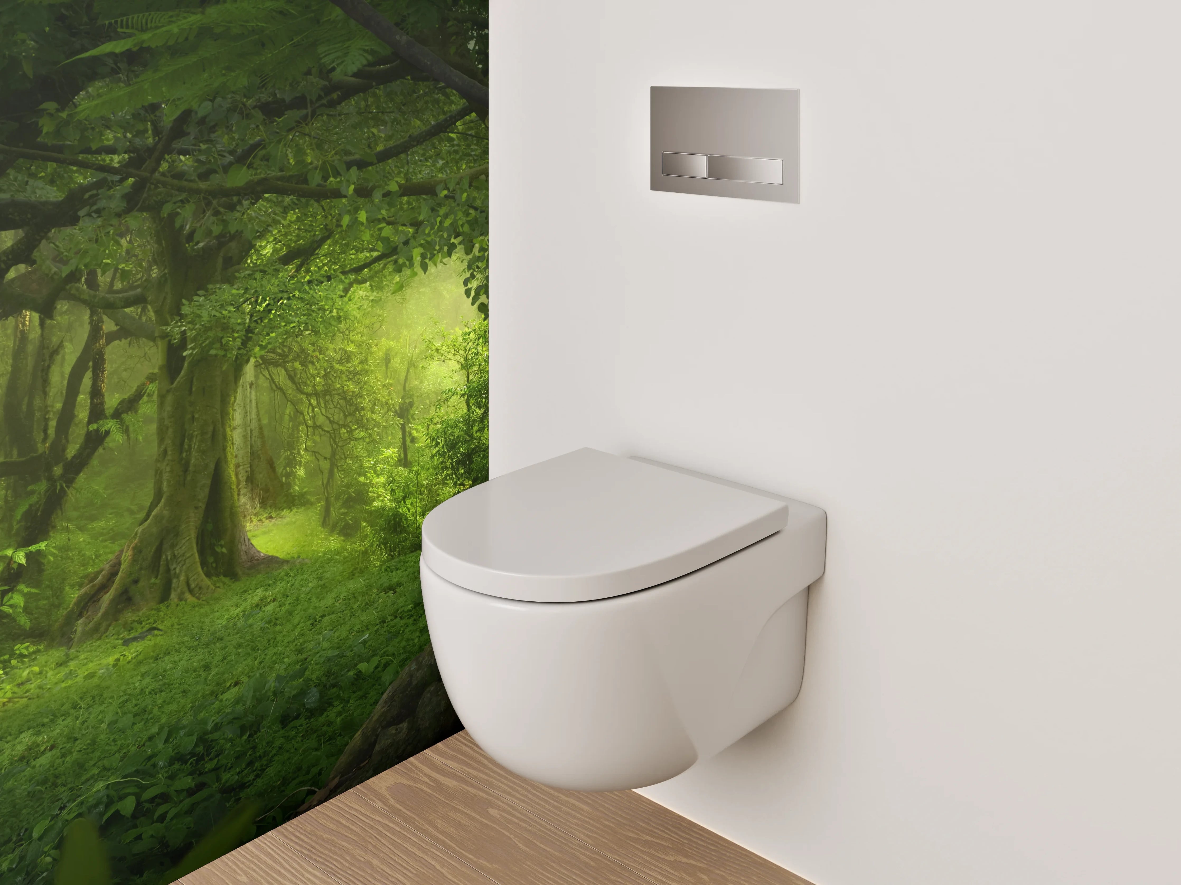 WC-Rückwand - Mystischer Dschungel Wald Lichtung